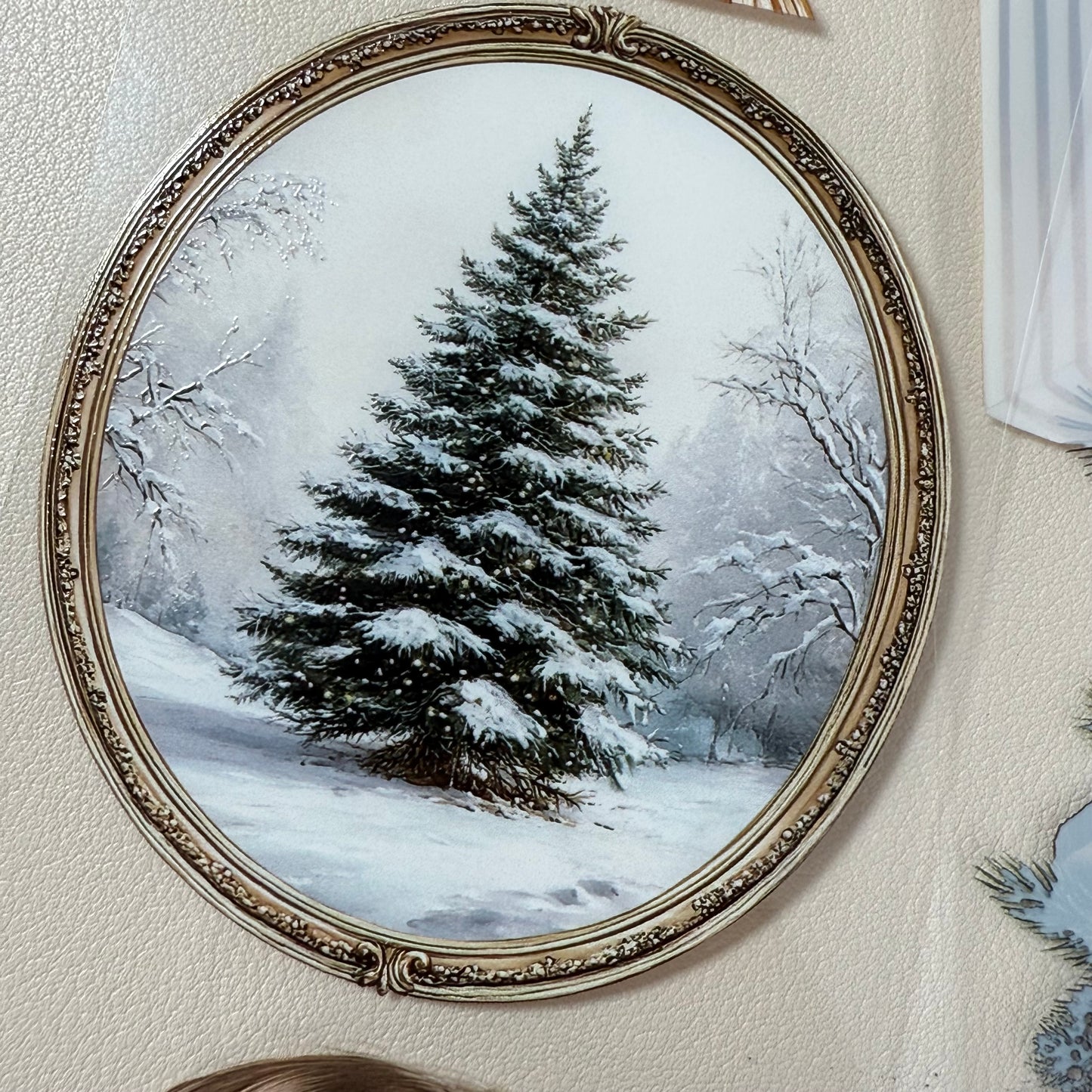 PET 3D raised Classy Old Money and White Luxe Crhistmas tape,one roll fashion, junk journal, scrapbooking,bullet journal, card making.