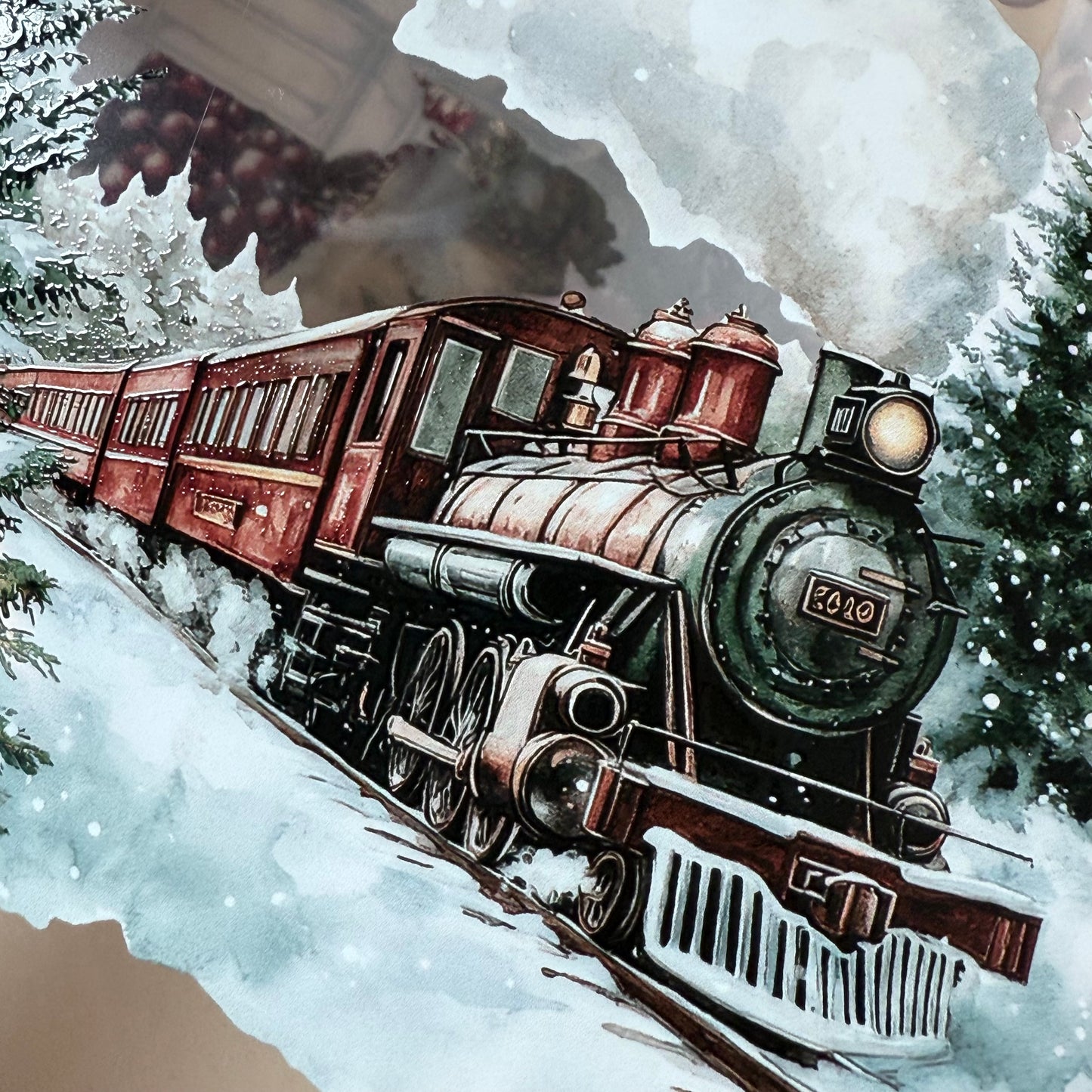 PET 3D raised Winter Landscape tape,one roll fashion, junk journal, scrapbooking,bullet journal, card making.