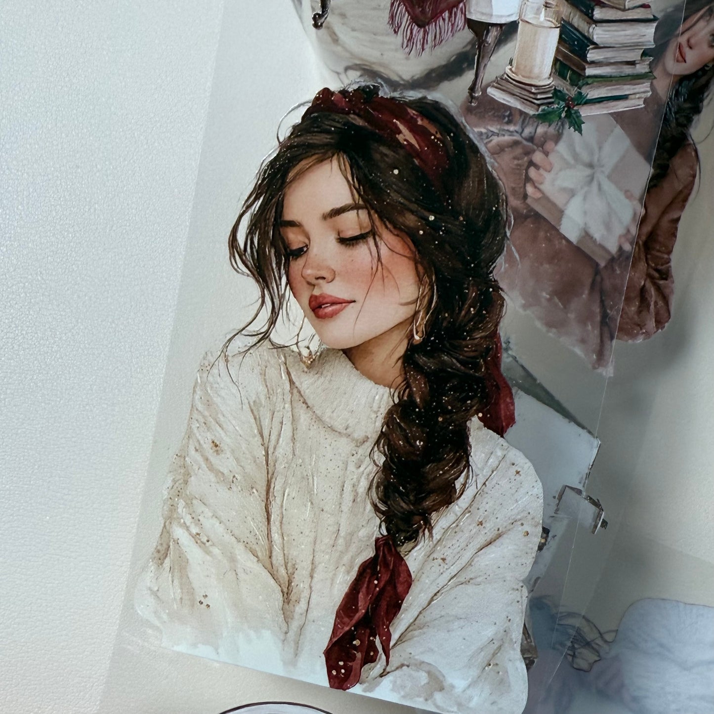 PET 3D raised Classic Christmas and Wooden Cabin tape,one roll fashion, junk journal, scrapbooking,bullet journal, card making.