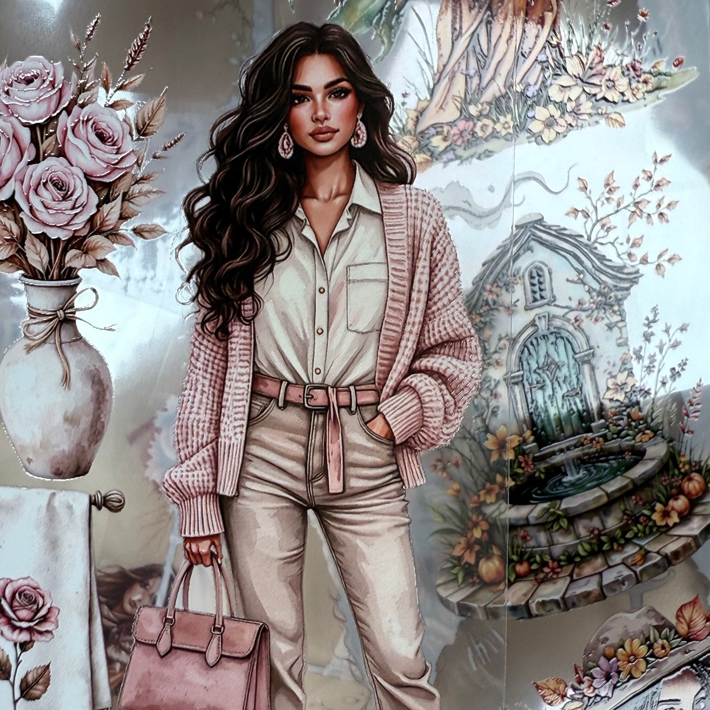 PET 3D raised Enchanted Druidic Grove and Autumn Soft Nostalgia tape,one roll fashion, junk journal, scrapbooking,bullet journal, card making.