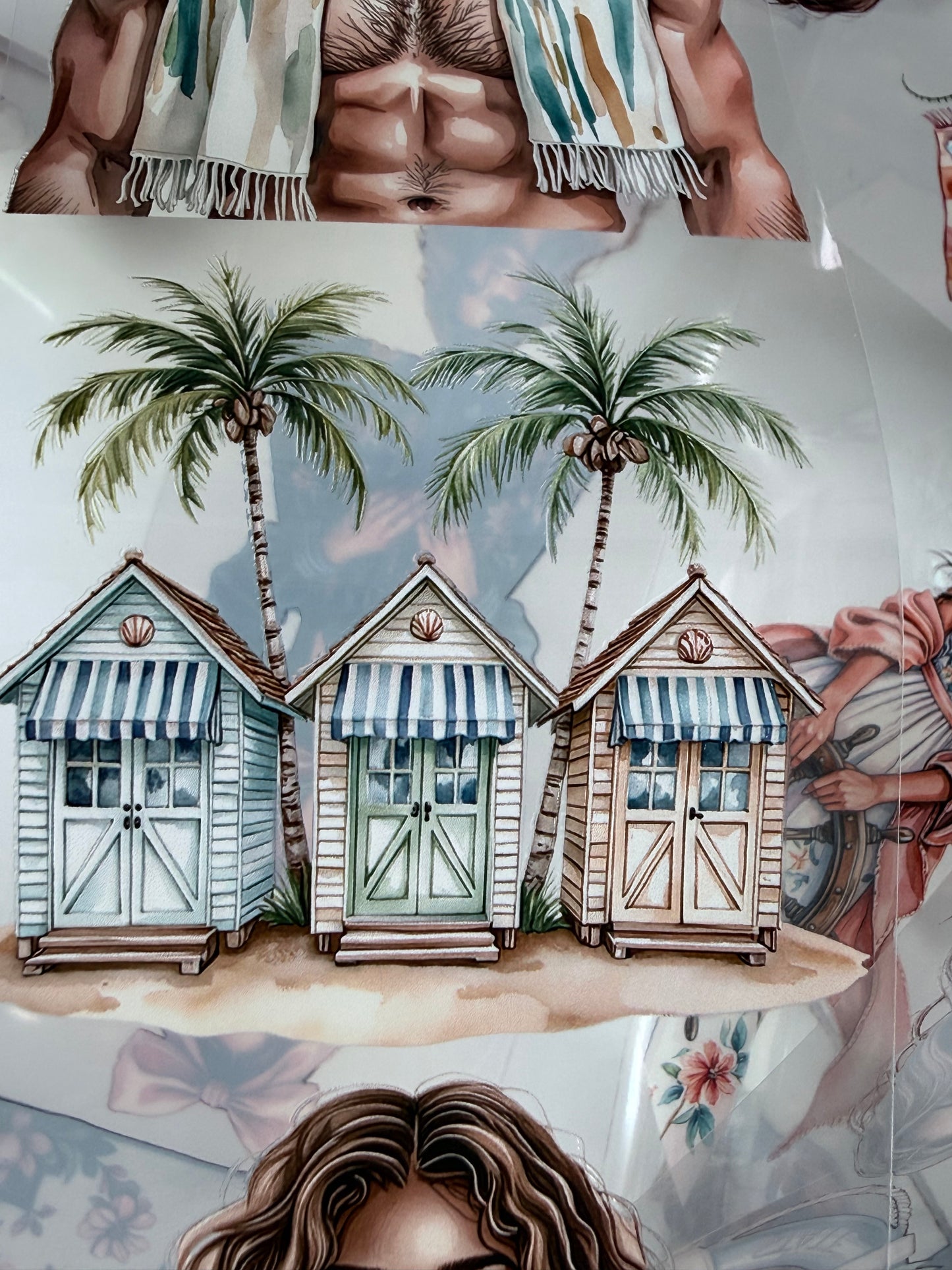 Summer River and  Palm Tree Summer PET 3D raised tape