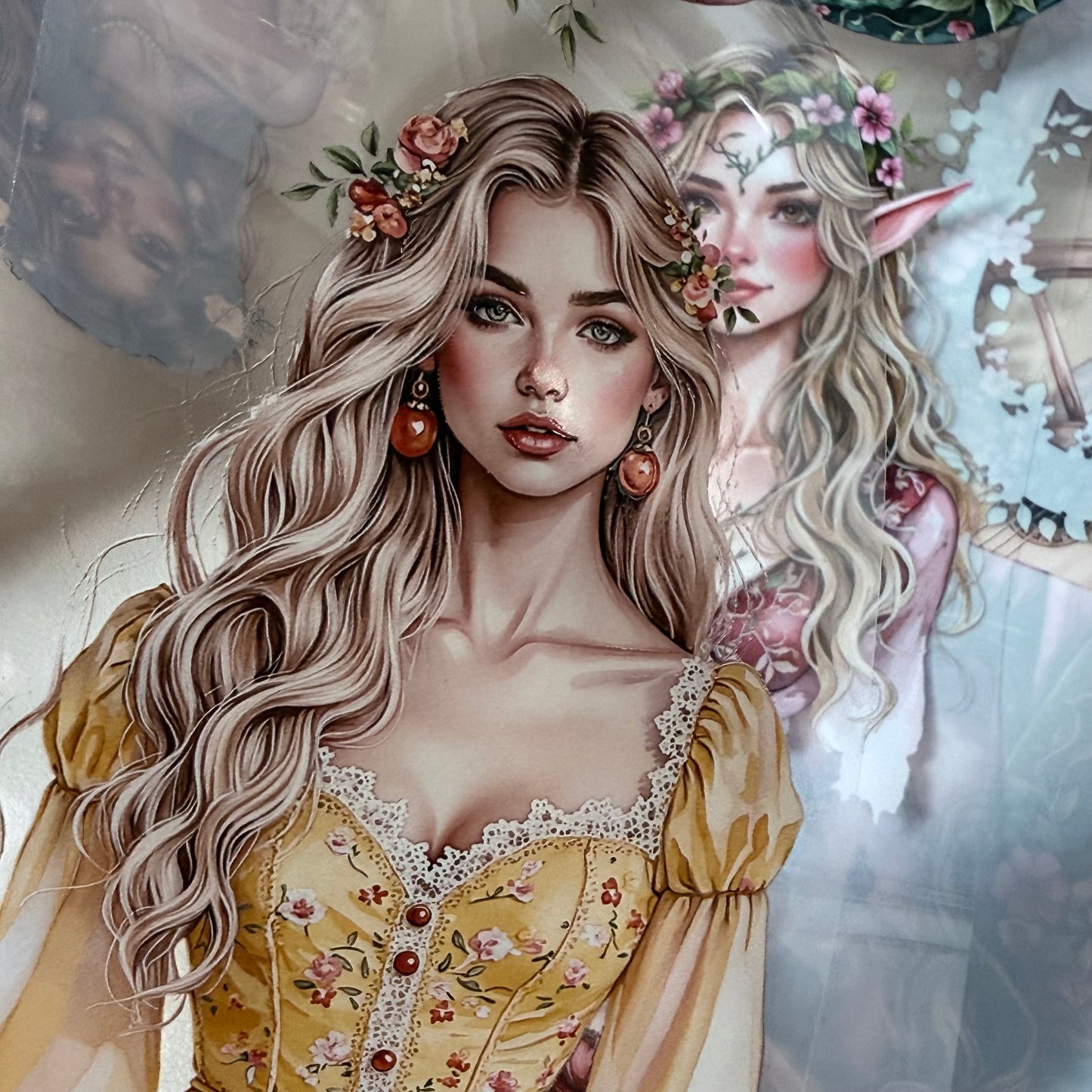 Sunstone Bohemian Caravan and  Elven Whispers PET 3D raised tape,one roll fashion, junk journal, scrapbooking,bullet journal, card making.
