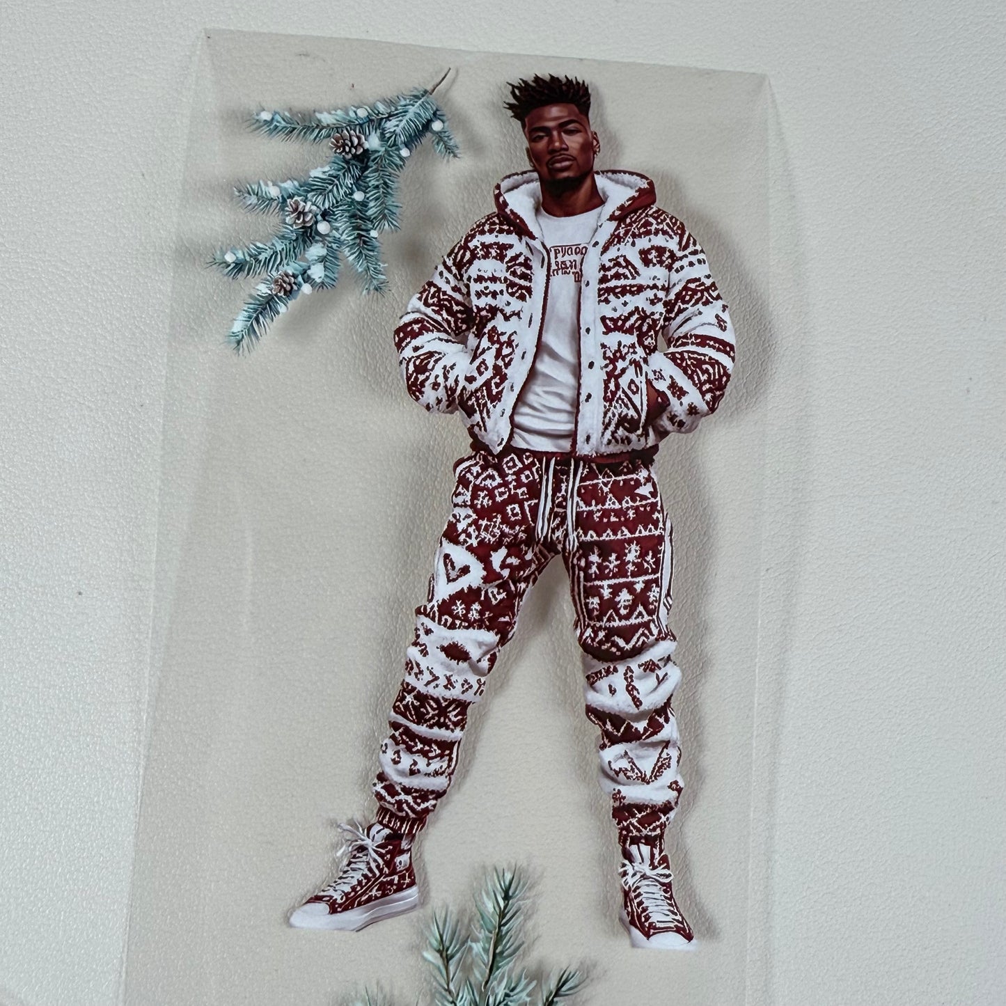 PET 3D raised Merry & Bright Christmas and Snowy Cabin tape,one roll fashion, junk journal, scrapbooking,bullet journal, card making.