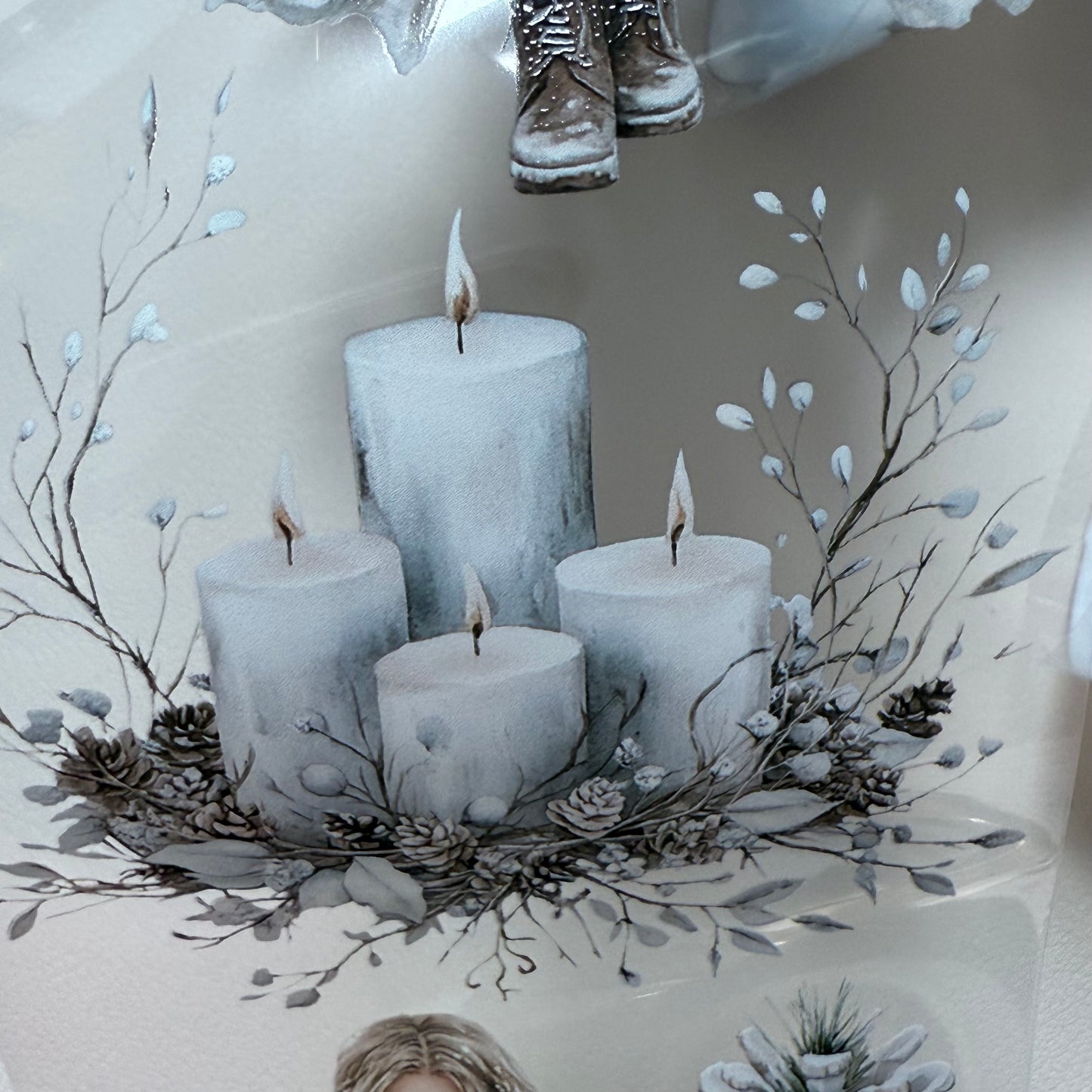 PET 3D raised Blush Noel Studio and Rustic Christmas tape,one roll fashion, junk journal, scrapbooking,bullet journal, card making.