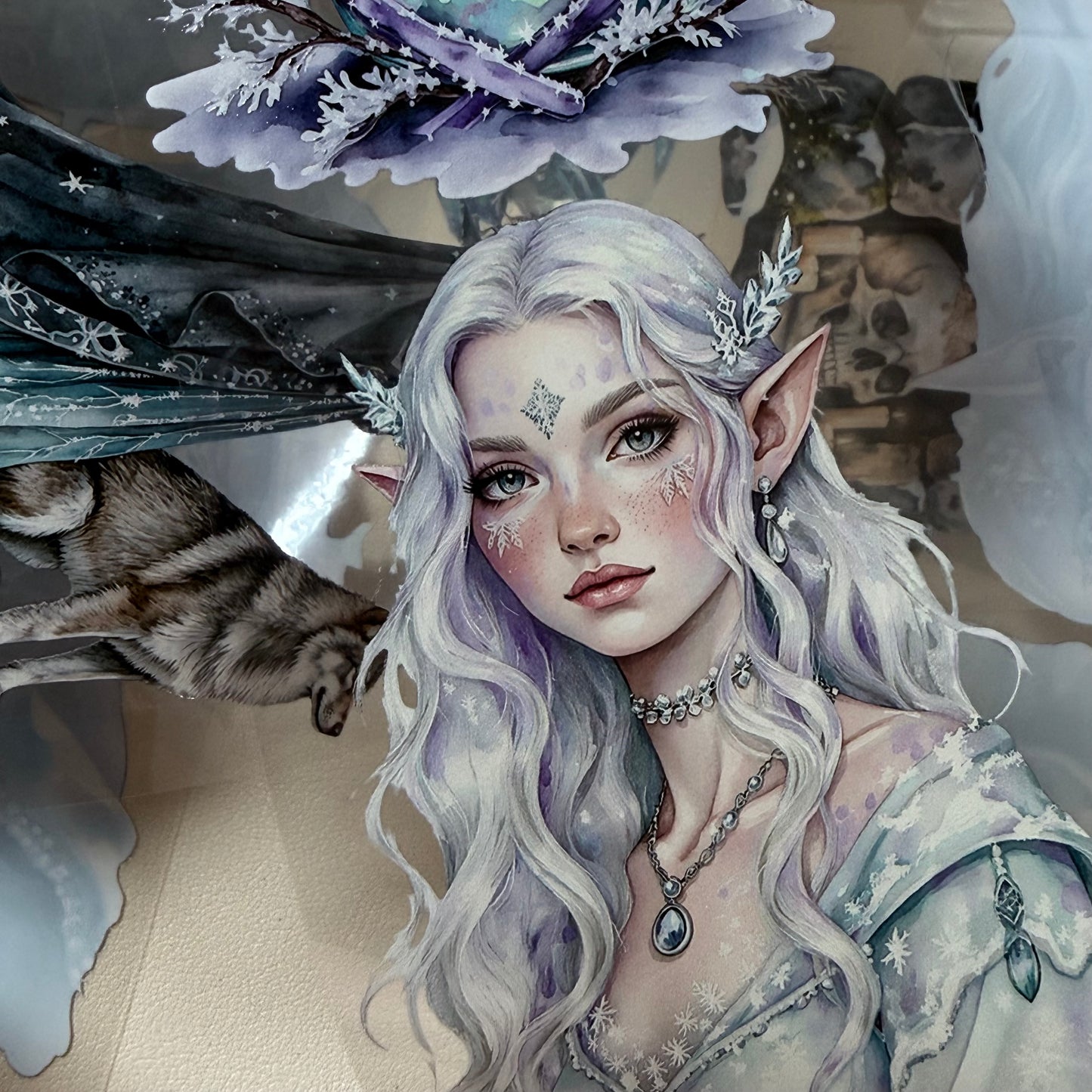 Opaline Winter Witch and Winterwood Witch PET 3D raised tape,one roll fashion, junk journal, scrapbooking,bullet journal, card making.