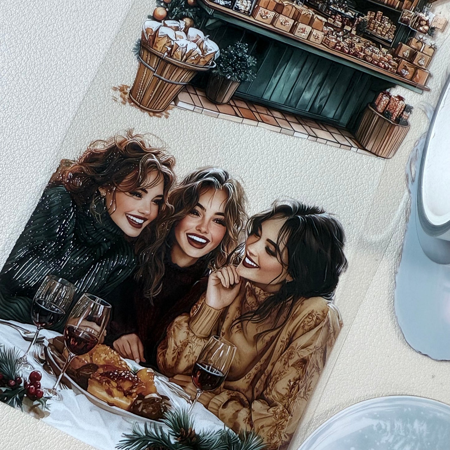 PET 3D raised Christmas Gold and Merry Christmas tape,one roll fashion, junk journal, scrapbooking,bullet journal, card making.