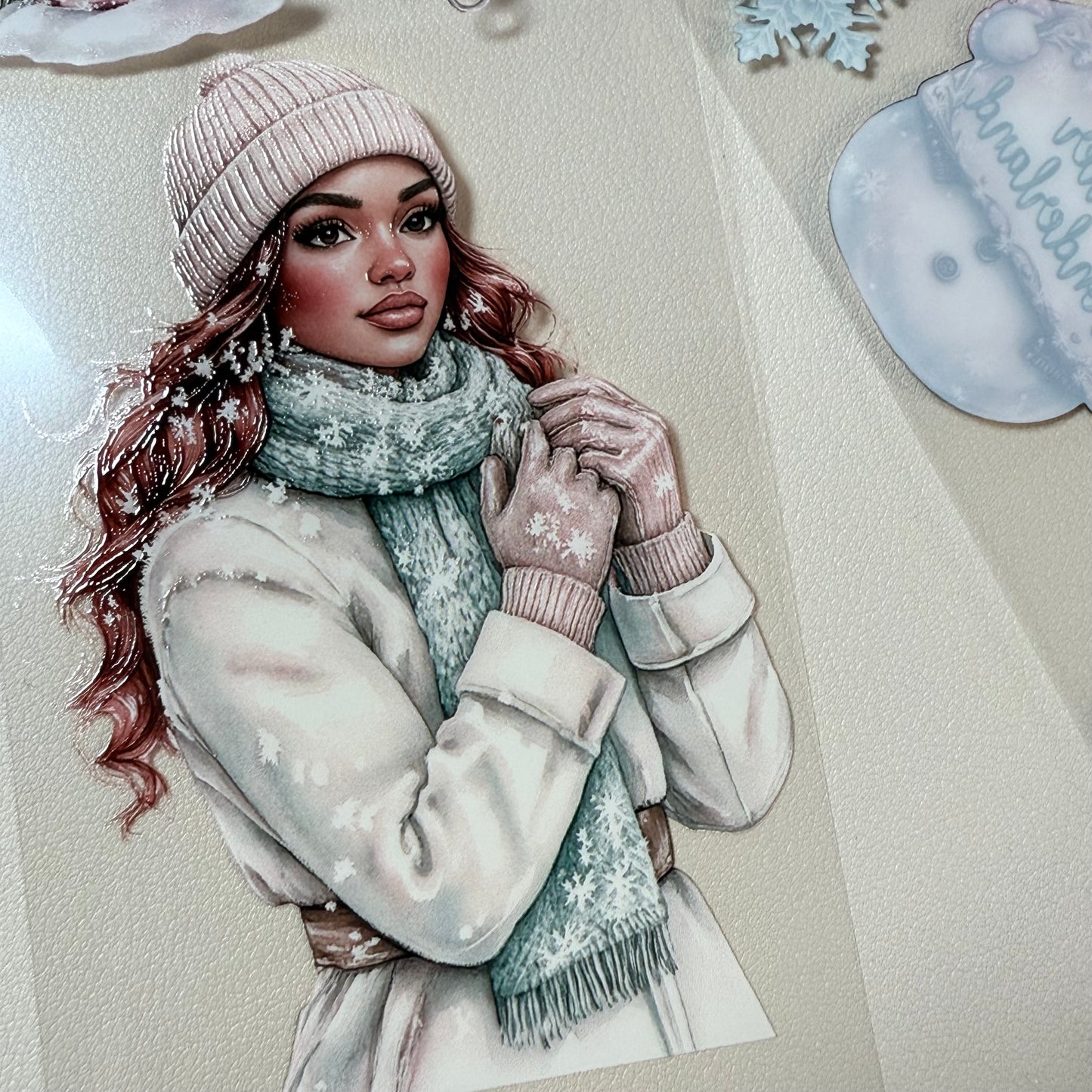 PET 3D raised Winter In The Country and in Wonderland tape,one roll fashion, junk journal, scrapbooking,bullet journal, card making.