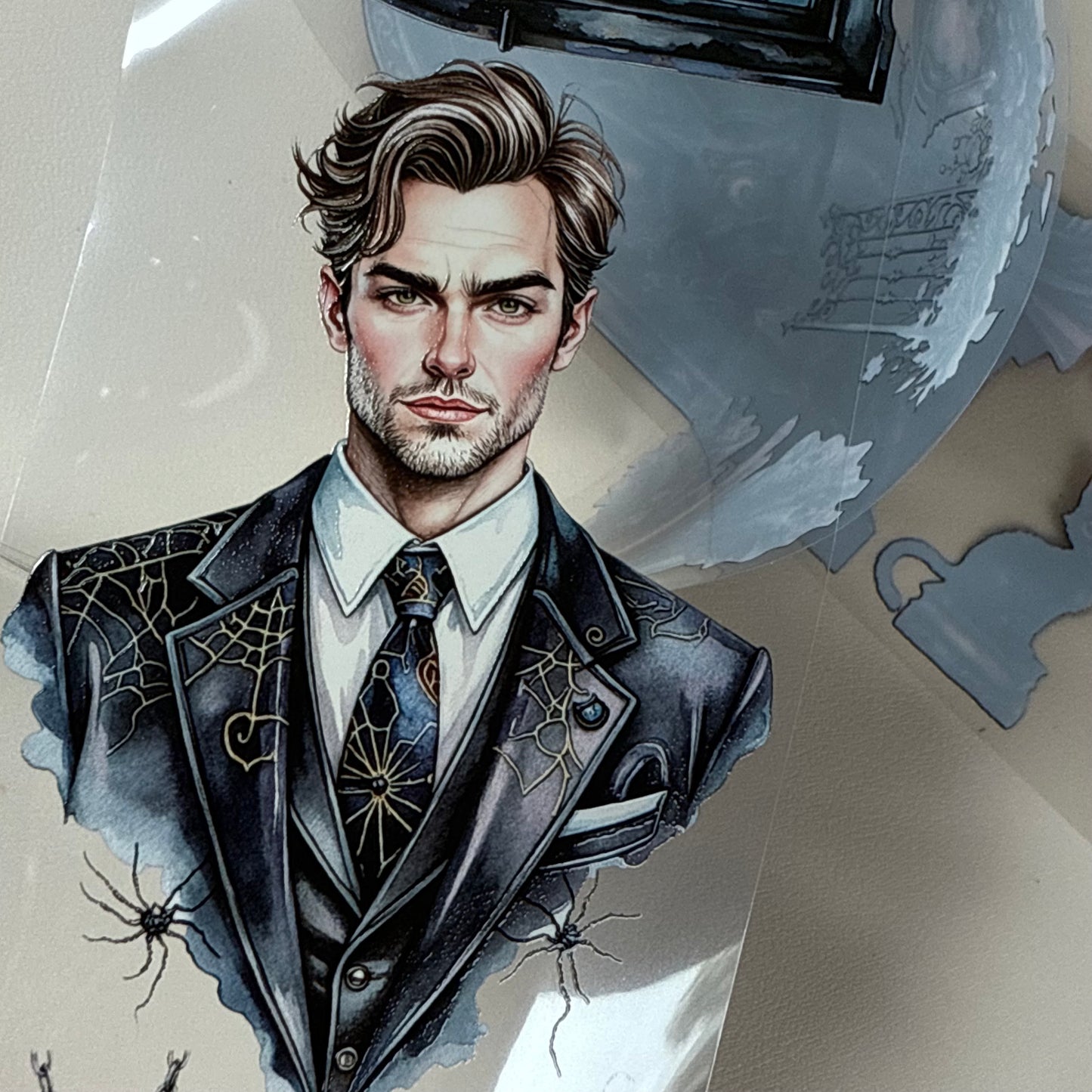 PET 3D raised Spider Queen and Dark Whispers tape,one roll fashion, junk journal, scrapbooking,bullet journal, card making.