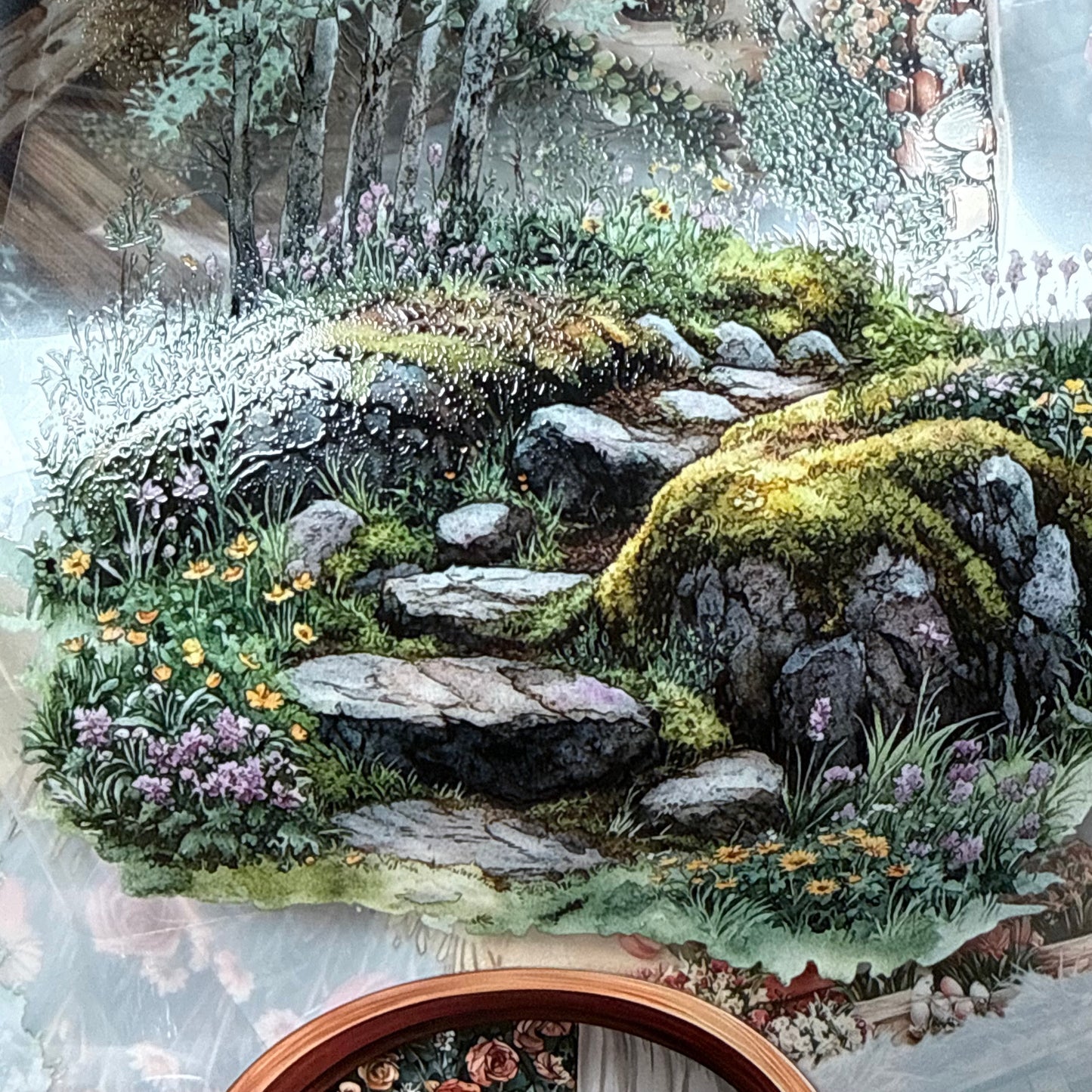 PET 3D raised Spring Landscape 3 tape,one roll fashion, junk journal, scrapbooking,bullet journal, card making.