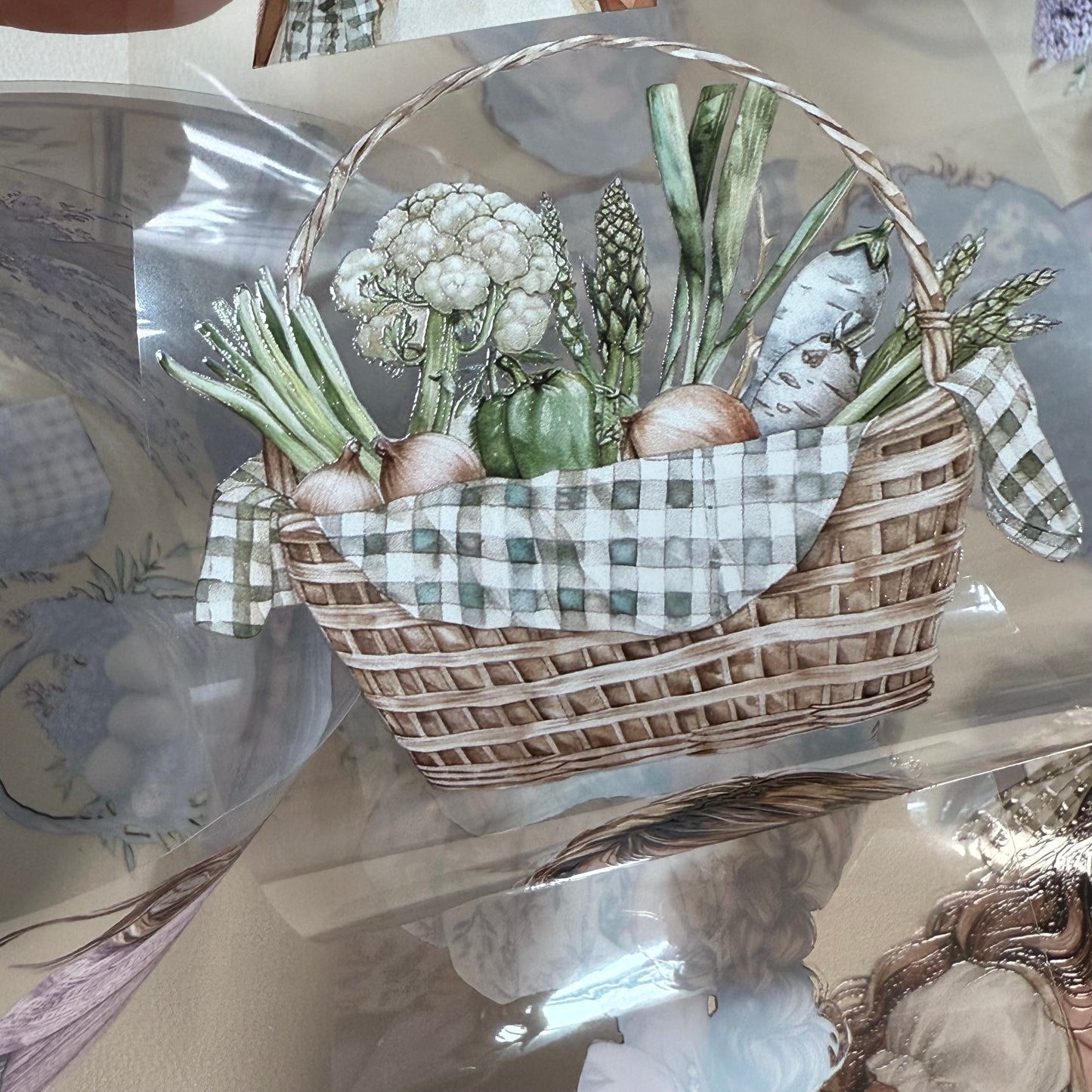 PET Wisteria garden and Spring countryside 3D raised tape,one roll fashion, junk journal, scrapbooking,bullet journal, card making.