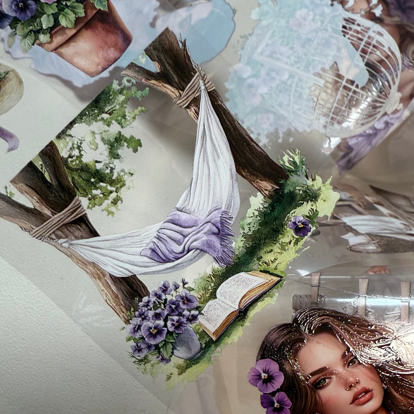 PET 3D raised Laundry day and Sunny pansies ape,one roll fashion, junk journal, scrapbooking,bullet journal, card making.