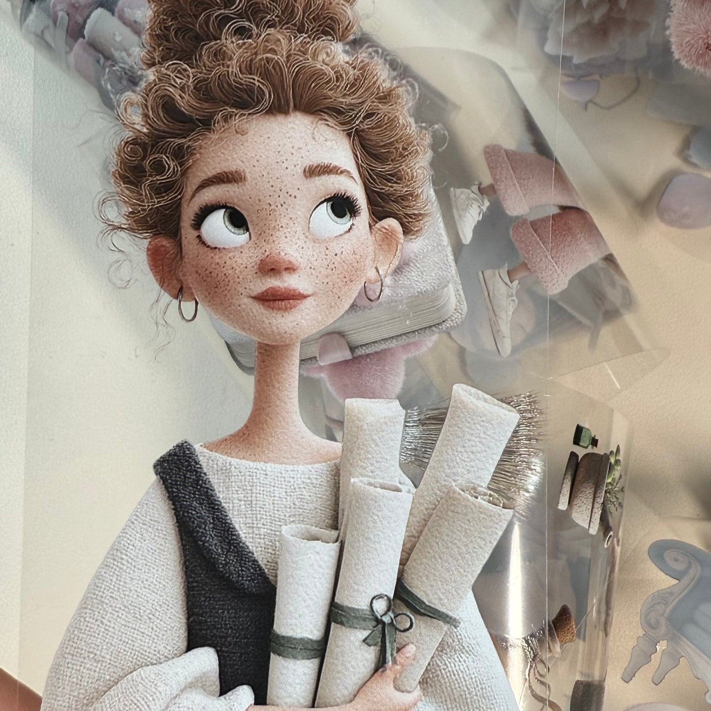 PET 3D raised Whimsical Fluffy Planner and Magic Academia tape,one roll fashion, junk journal, scrapbooking,bullet journal, card making.