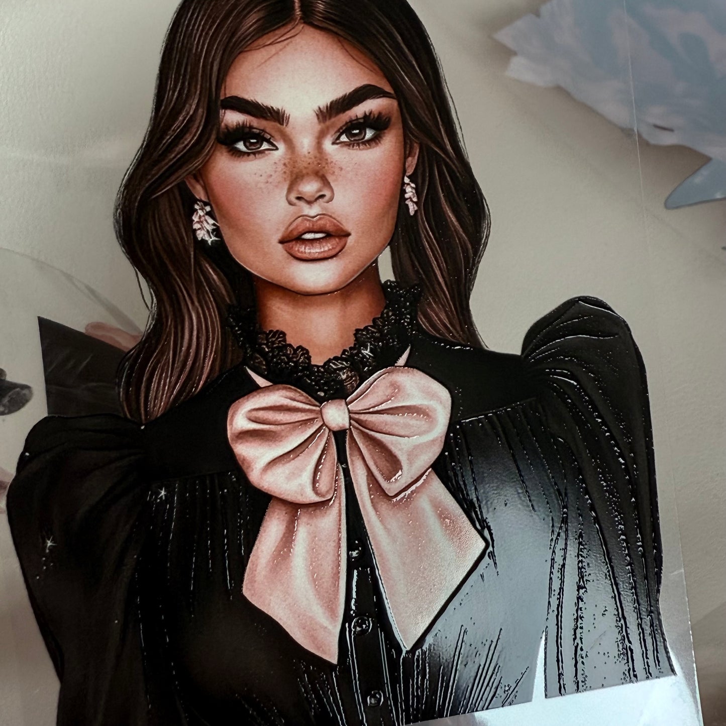 PET 3D raised Bows and Boos and Coquette Coven tape,one roll fashion, junk journal, scrapbooking,bullet journal, card making.