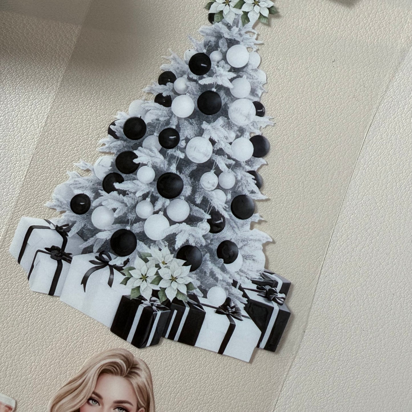 PET 3D raised Noir Noel Luxe and Pinkmas tape,one roll fashion, junk journal, scrapbooking,bullet journal, card making.