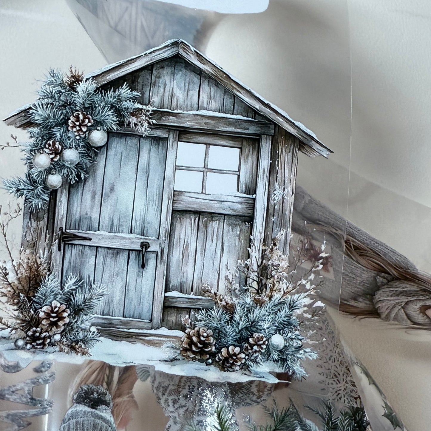 PET 3D raised Blush Noel Studio and Rustic Christmas tape,one roll fashion, junk journal, scrapbooking,bullet journal, card making.