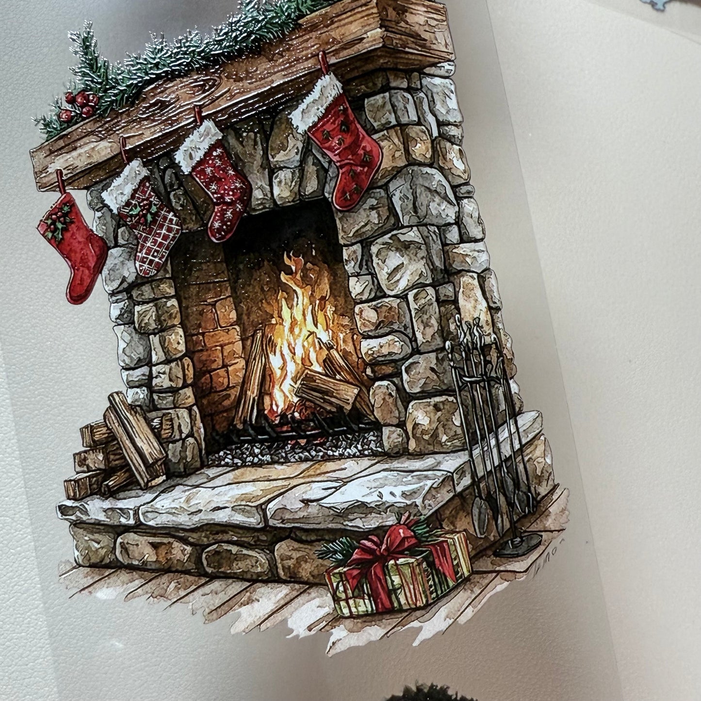 PET 3D raised Traditional Christmas tape,one roll fashion, junk journal, scrapbooking,bullet journal, card making.