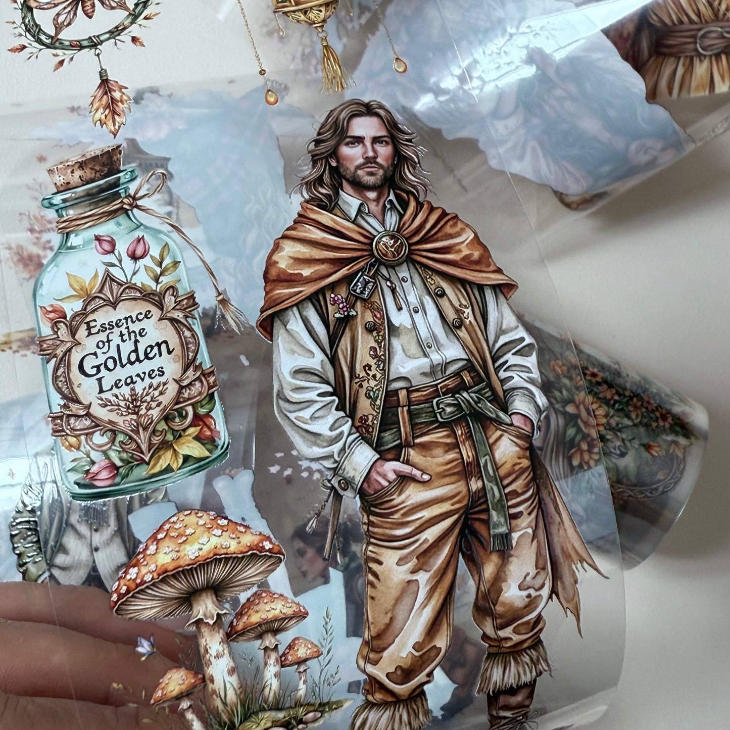 PET 3D raised The Sacred Autumnal Rite and London Falling Leaves tape,one roll fashion, junk journal, scrapbooking,bullet journal, card making.