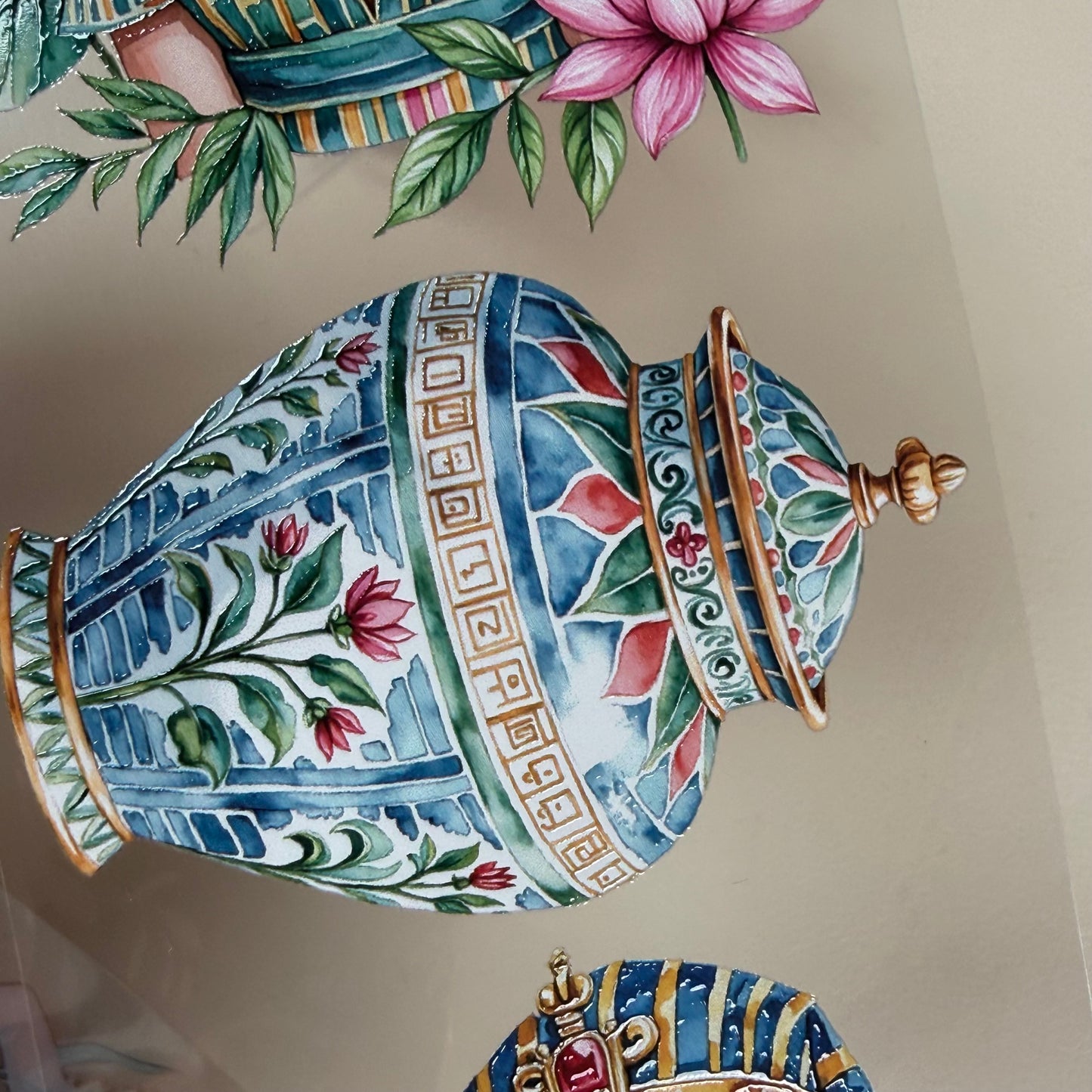 Pharaohs Garden and Bohemian Bird Muse PET 3D raised tape,one roll fashion, junk journal, scrapbooking,bullet journal, card making.