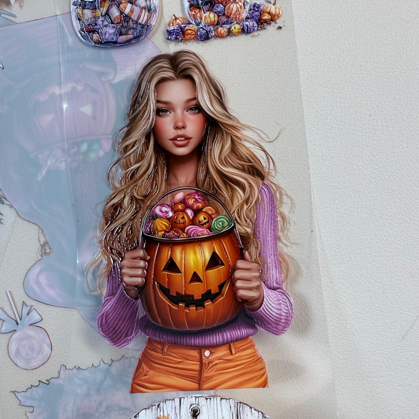 PET 3D raised Trick or treat and Spooky Academia tape,one roll fashion, junk journal, scrapbooking,bullet journal, card making.