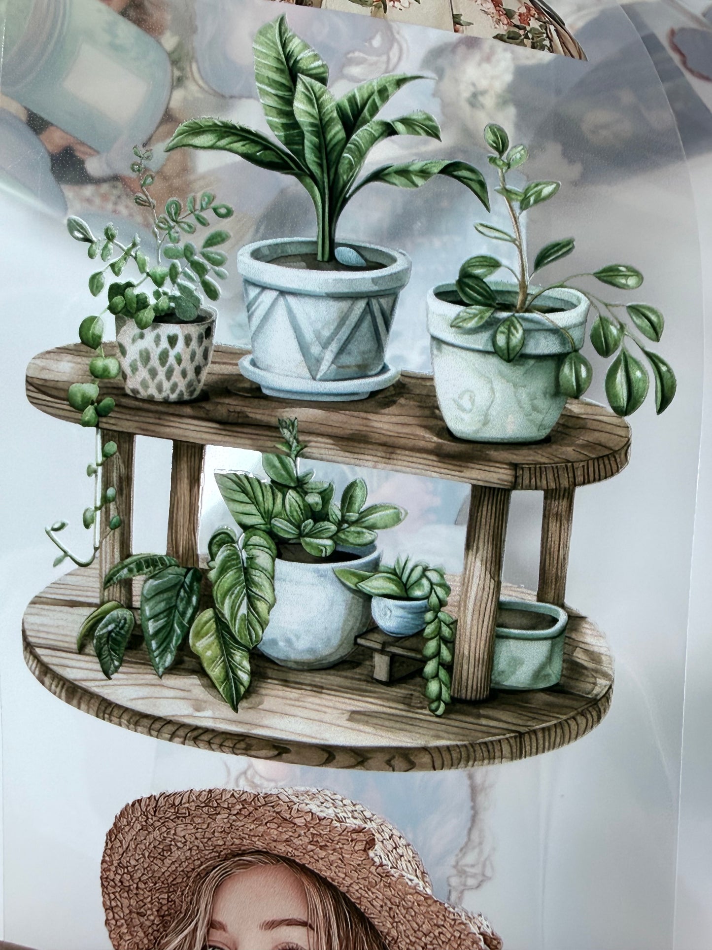 Matcha and plant over PET 3D raised tape