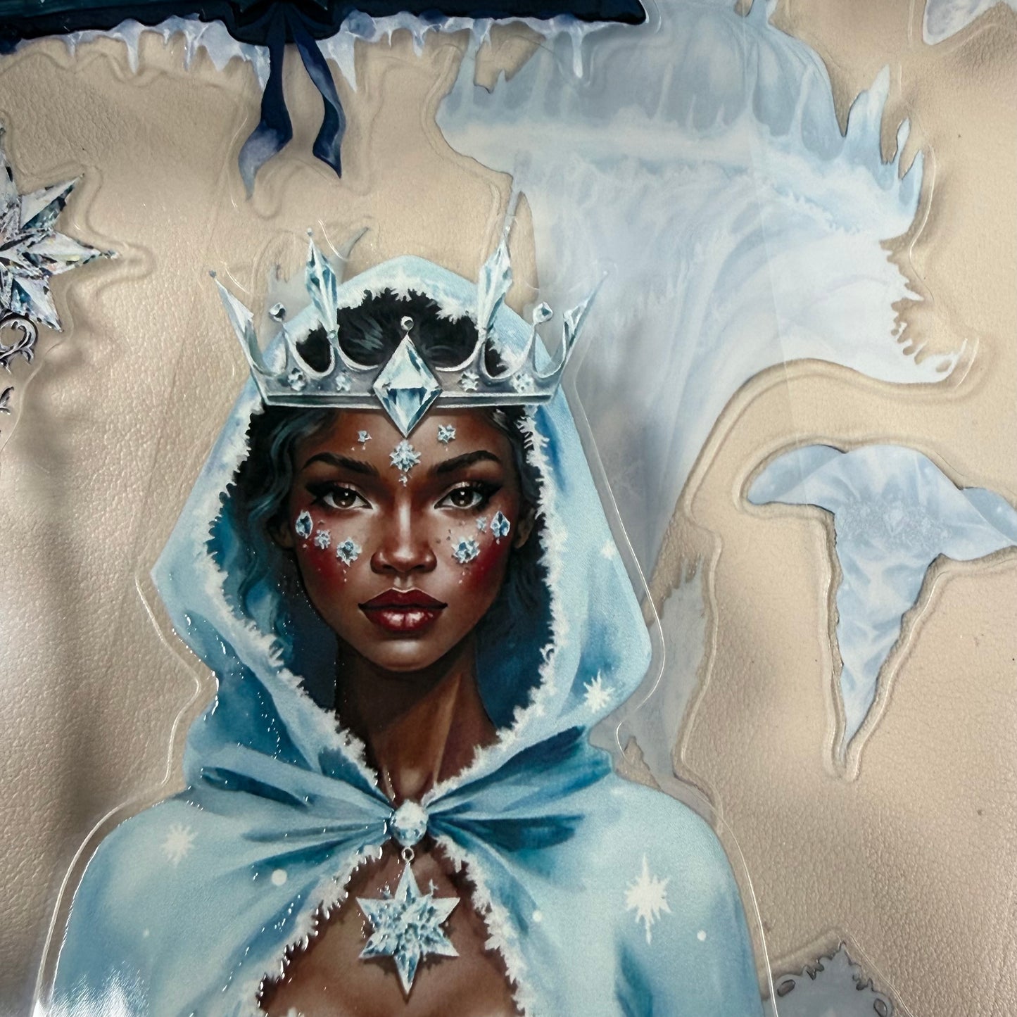 KISSCUT Emberheart Winter Dragons and Diamond Winter Witch PET 3D raised tape,one roll fashion, junk journal, scrapbooking,bullet journal, card making.