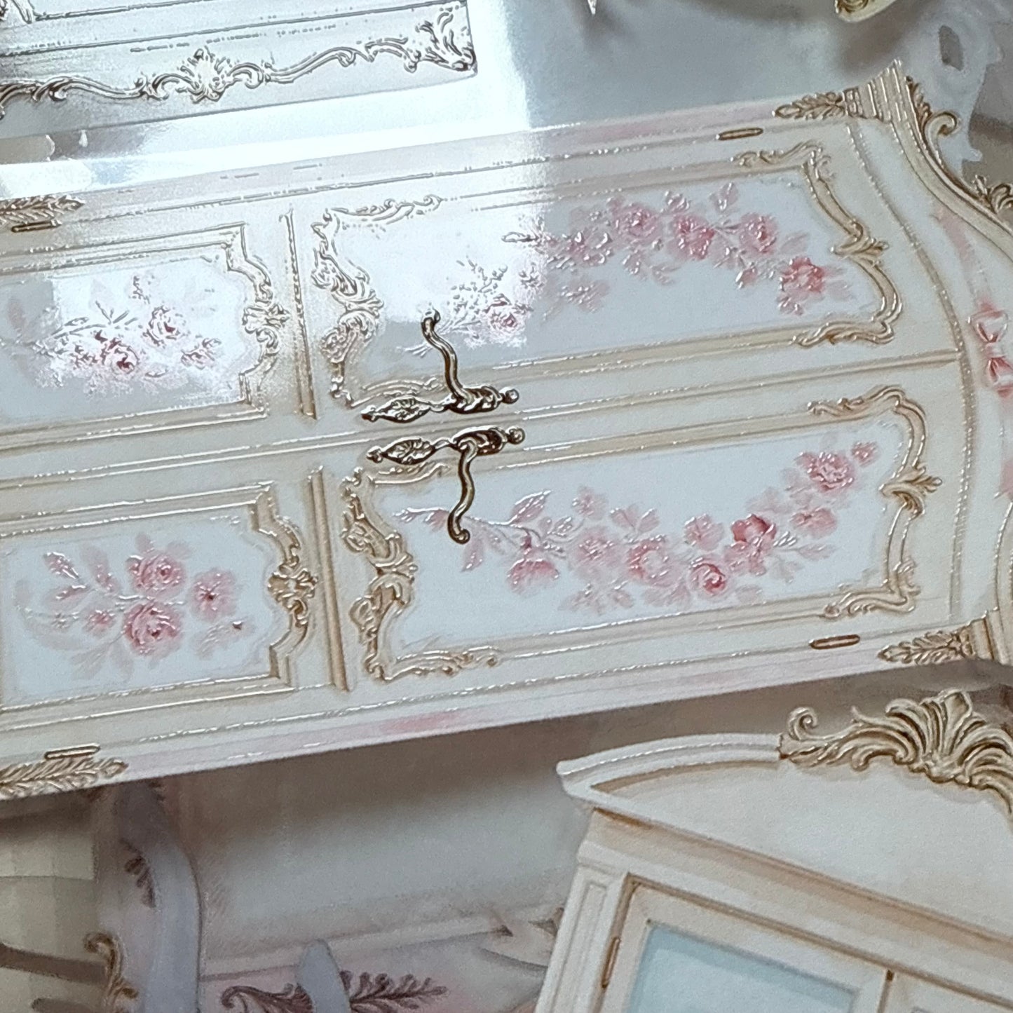 PET 3D raised Landscape Rococo addiction tape,one roll fashion, junk journal, scrapbooking,bullet journal, card making.