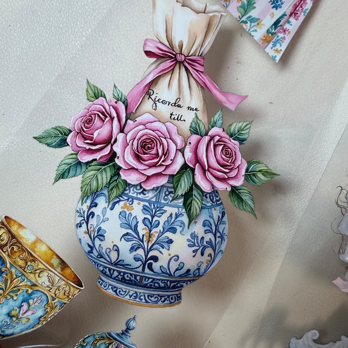 Golden Pastures and Florentine Flourish PET 3D raised tape,one roll fashion, junk journal, scrapbooking,bullet journal, card making.