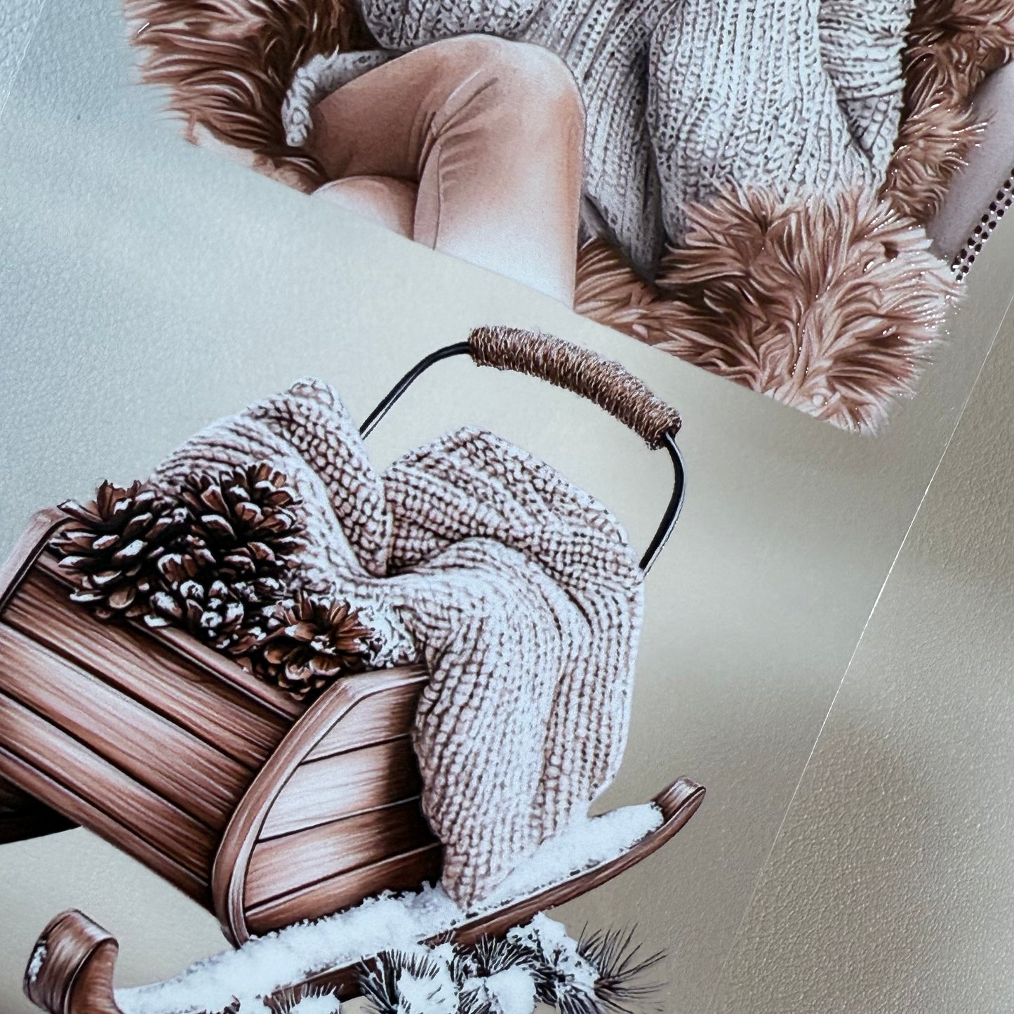 PET 3D raised Winter Wonderland and Blush Christmas tape,one roll fashion, junk journal, scrapbooking,bullet journal, card making.