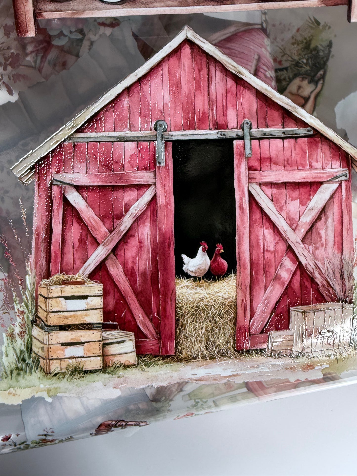 PET 3D raised Summer farm Landscape tape