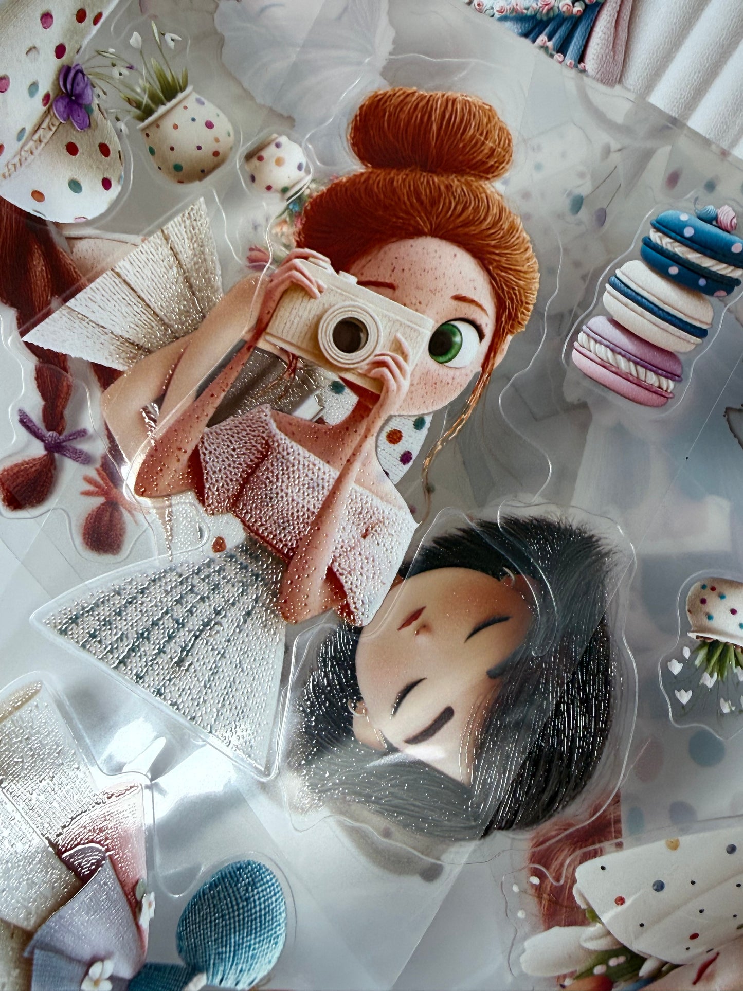 KISSCUT Whimsical Spring and Chic Summer PET 3D raised tape,one roll fashion, junk journal, scrapbooking,bullet journal, card making.