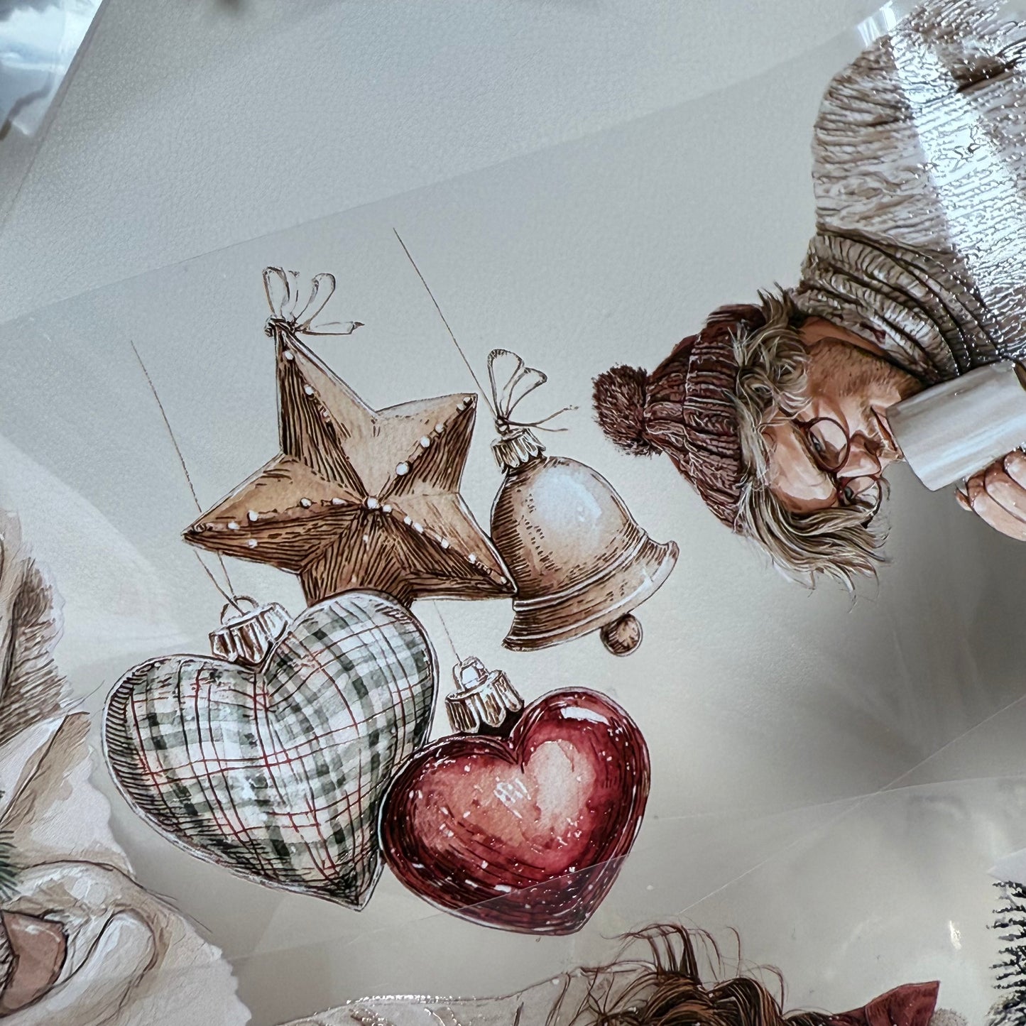 PET 3D raised Warm  Swiss Christmas and Christmas Farmhouse tape,one roll fashion, junk journal, scrapbooking,bullet journal, card making.