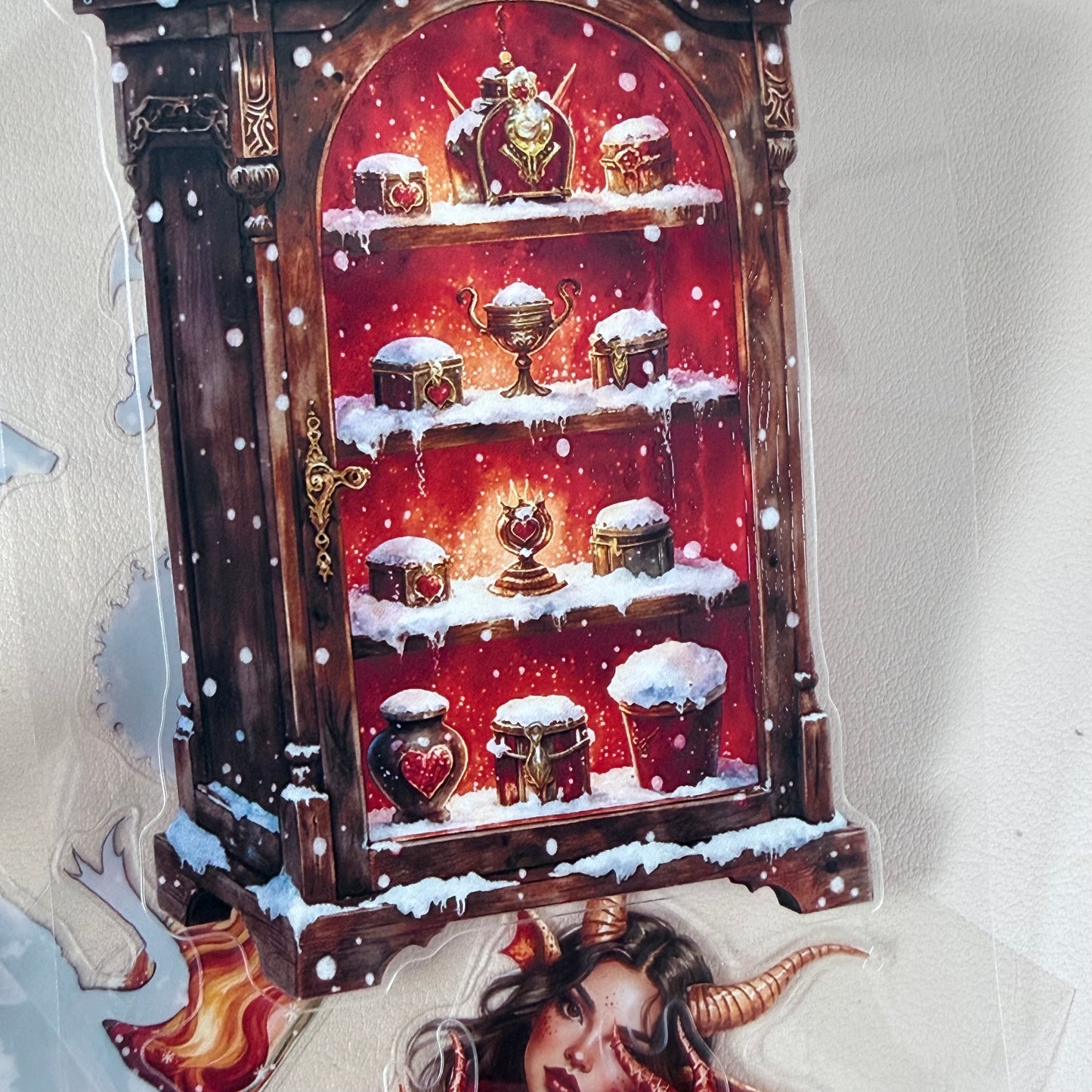KISSCUT Emberheart Winter Dragons and Diamond Winter Witch PET 3D raised tape,one roll fashion, junk journal, scrapbooking,bullet journal, card making.