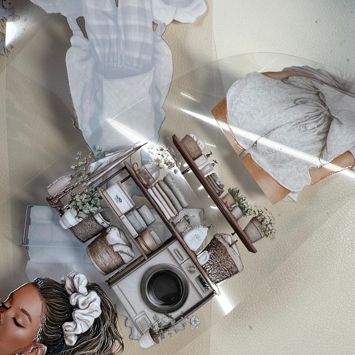 PET 3D raised Laundry day and Sunny pansies ape,one roll fashion, junk journal, scrapbooking,bullet journal, card making.