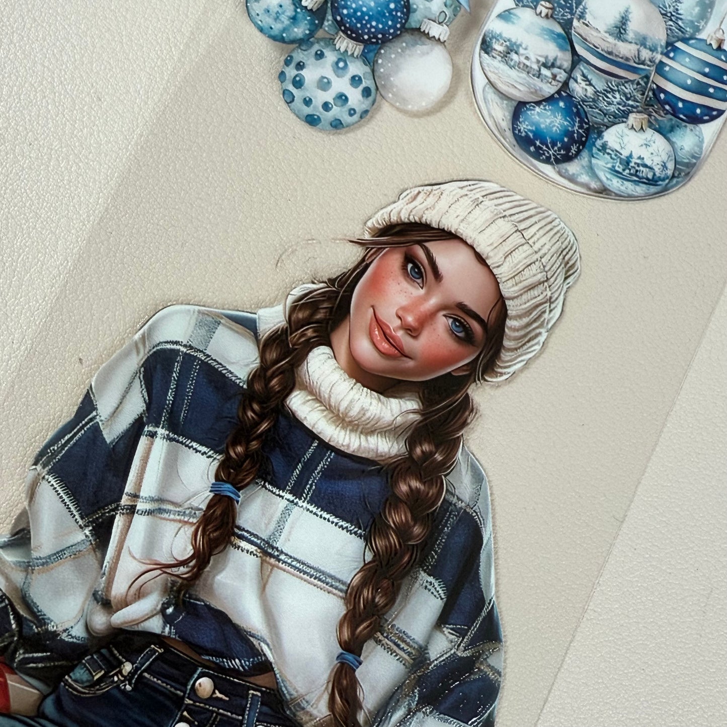 PET 3D raised Pink Glamour and Winter Stroll tape,one roll fashion, junk journal, scrapbooking,bullet journal, card making.