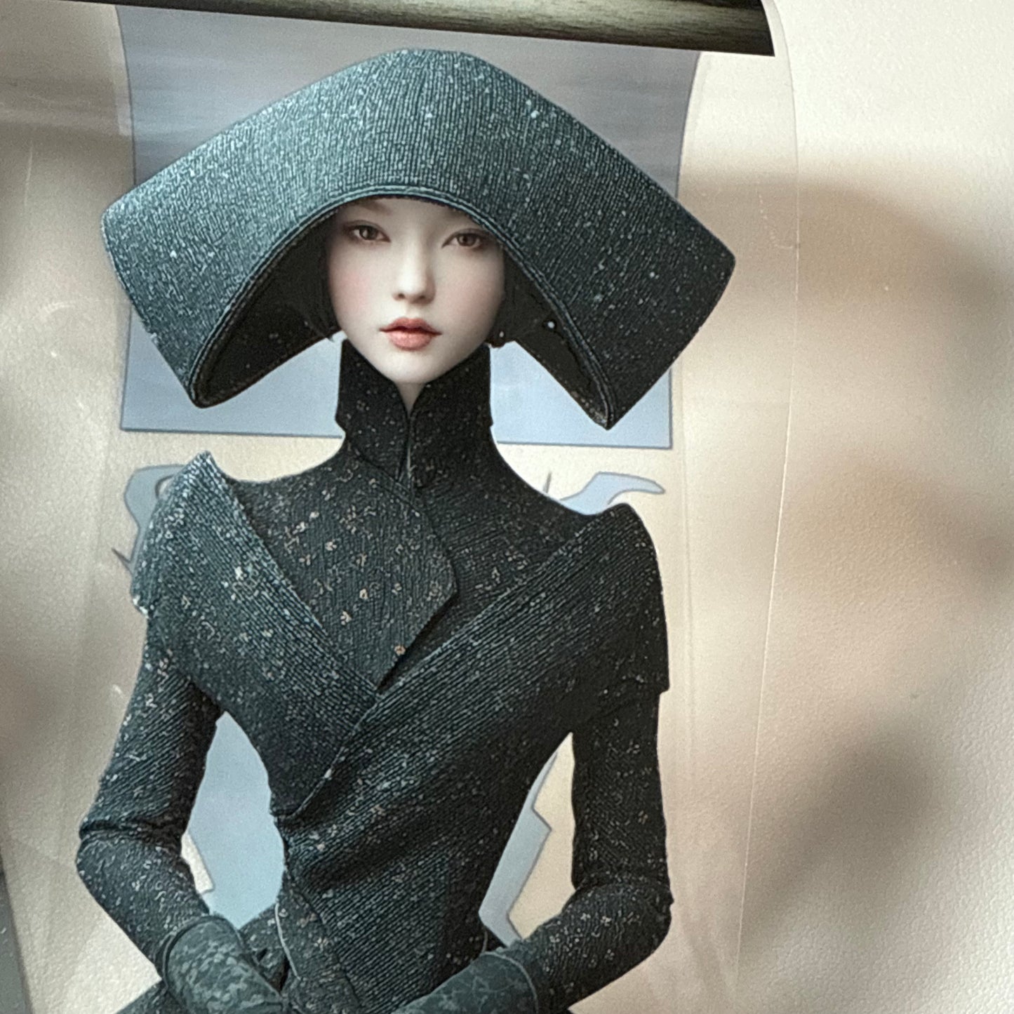 PET 3D raised Winter Woman and Goth Christmas tape,one roll fashion, junk journal, scrapbooking,bullet journal, card making.