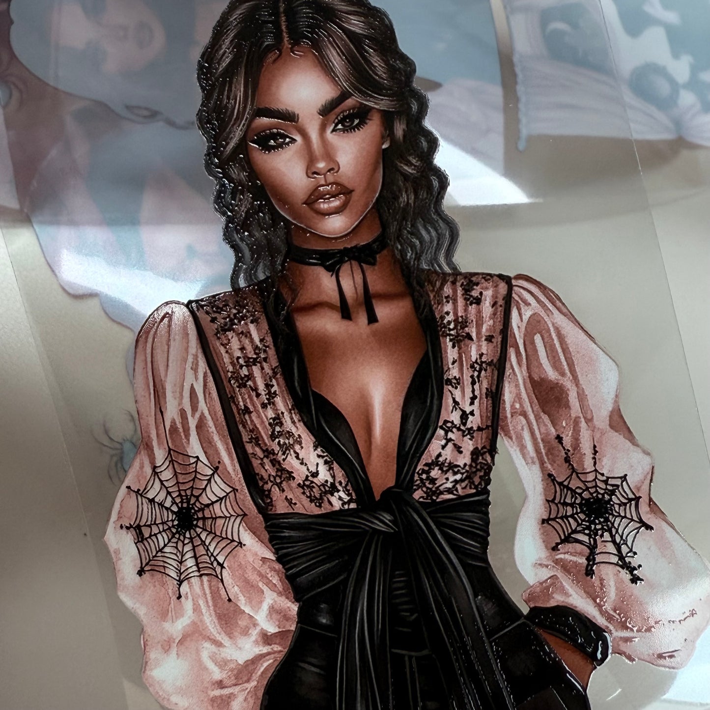 PET 3D raised Bows and Boos and Coquette Coven tape,one roll fashion, junk journal, scrapbooking,bullet journal, card making.