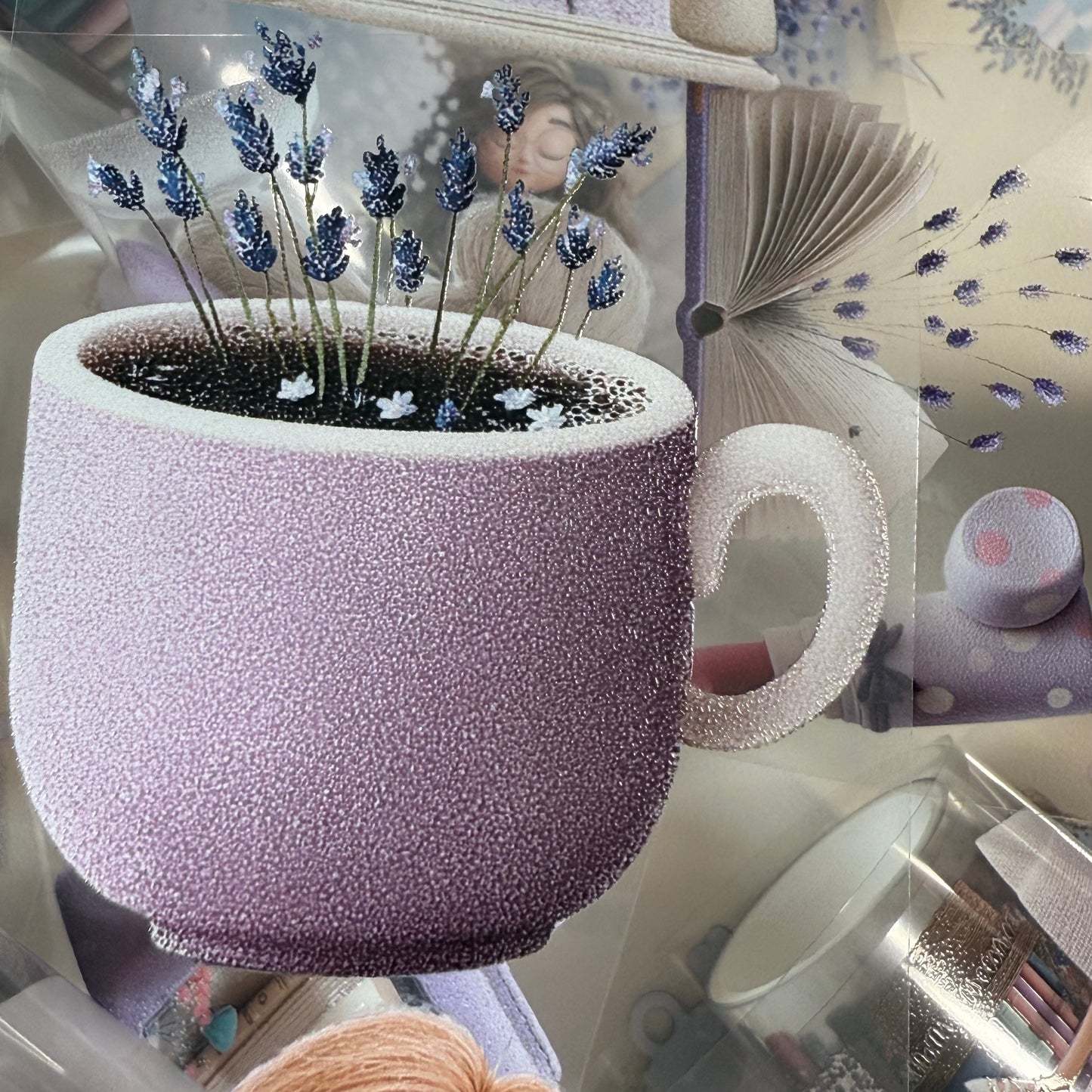 PET 3D raised Girls Planner and Whimsical Reading tape,one roll fashion, junk journal, scrapbooking,bullet journal, card making.