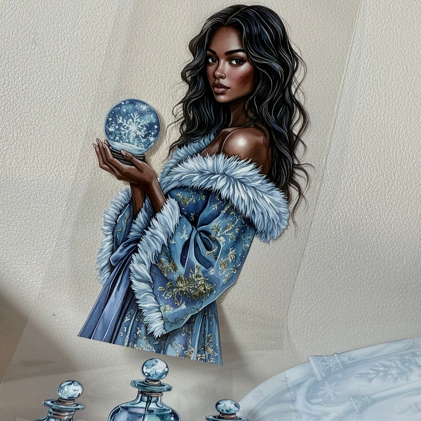 PET 3D raised Magical Apothecary in Winter and Winter Fairytale tape,one roll fashion, junk journal, scrapbooking,bullet journal, card making.