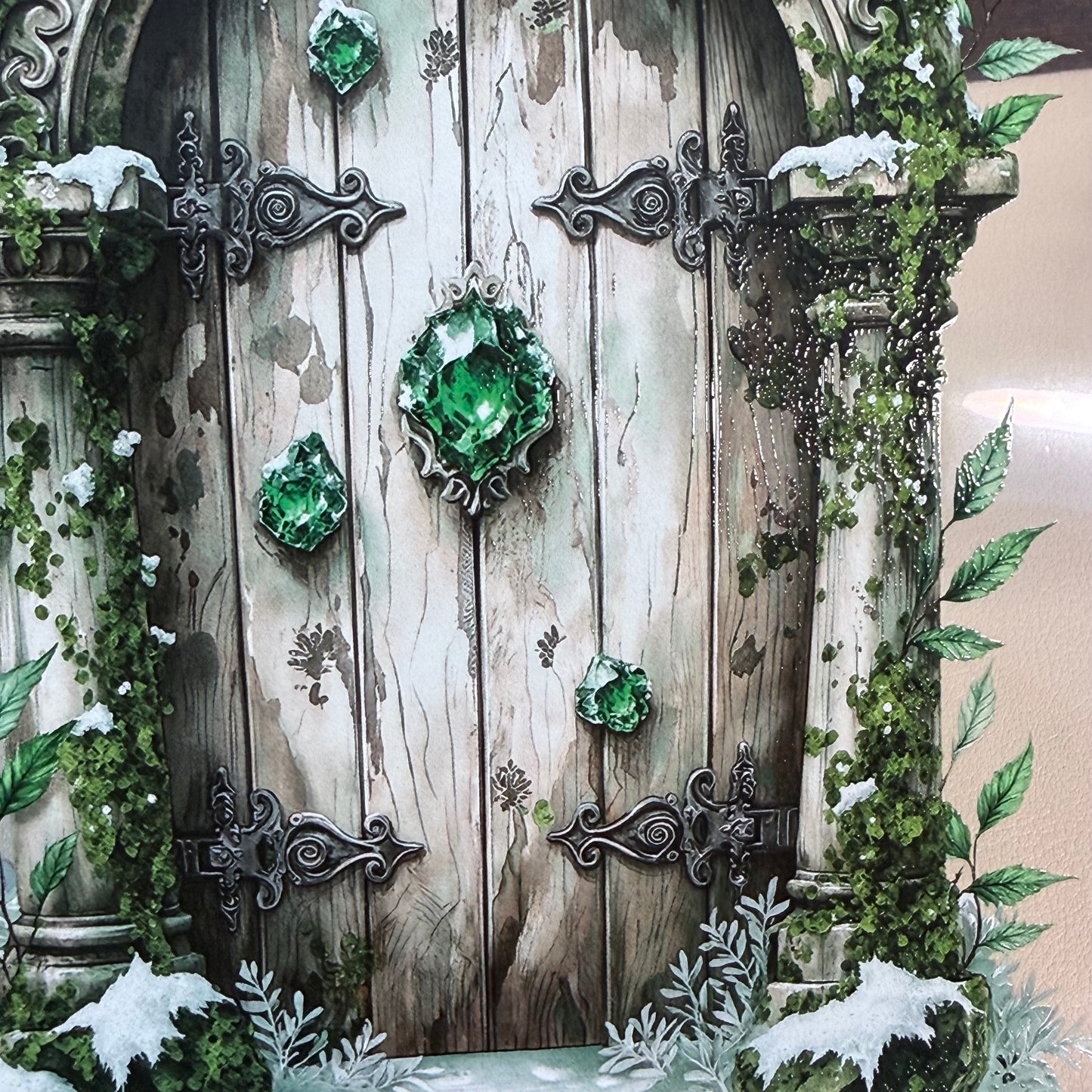 PET 3D raised Frosterd witch landscape 2 tape,one roll fashion, junk journal, scrapbooking,bullet journal, card making.
