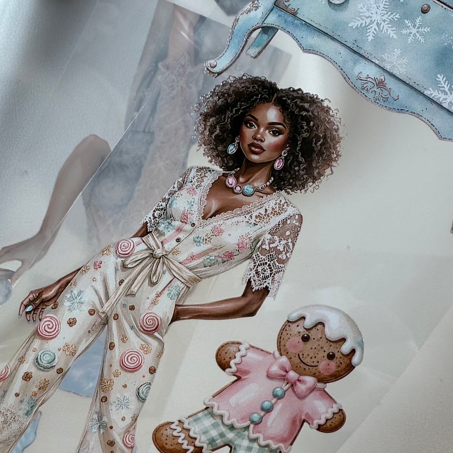 PET 3D raised Winter Oracle and Pastel Christmas tape,one roll fashion, junk journal, scrapbooking,bullet journal, card making.