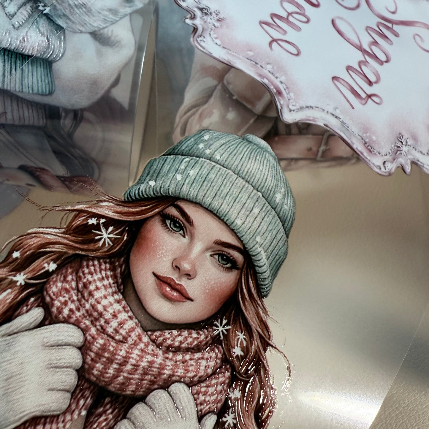 PET 3D raised Winter In The Country and in Wonderland tape,one roll fashion, junk journal, scrapbooking,bullet journal, card making.