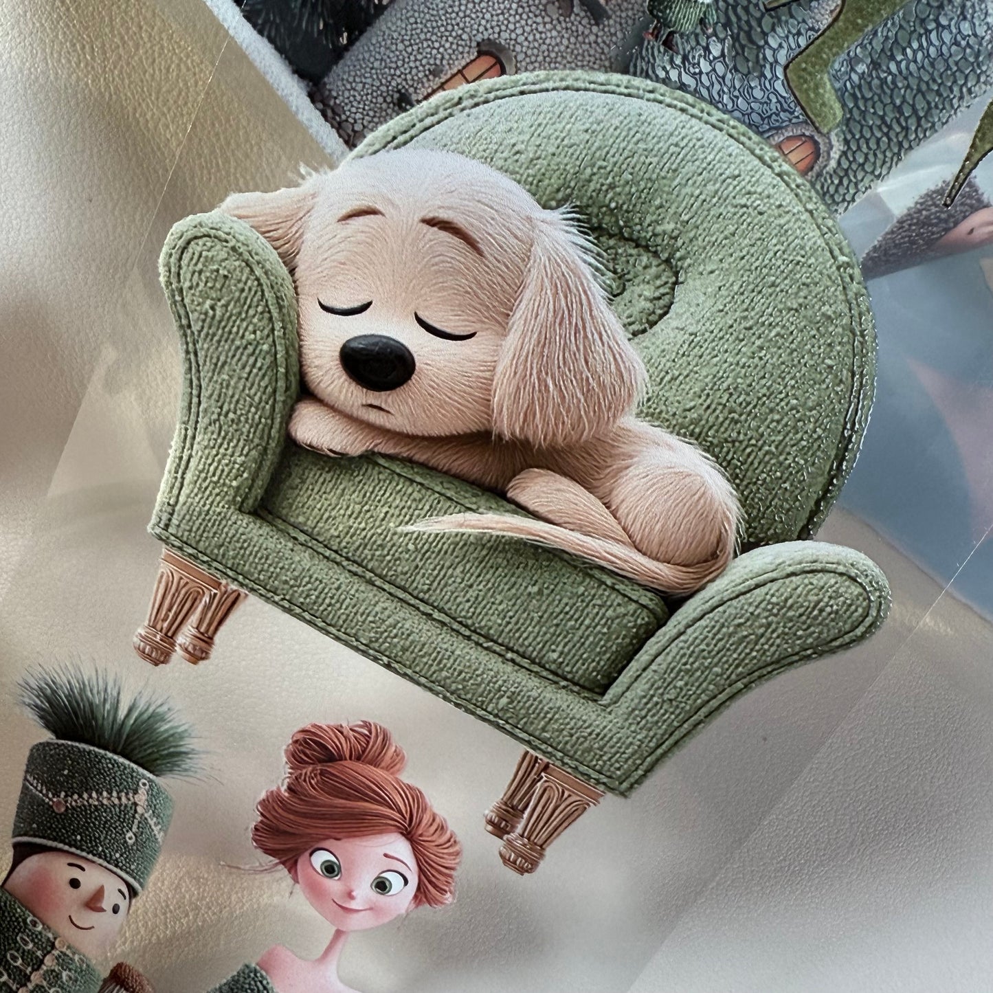 PET 3D raised Whimsical City  and Green winter tape,one roll fashion, junk journal, scrapbooking,bullet journal, card making.