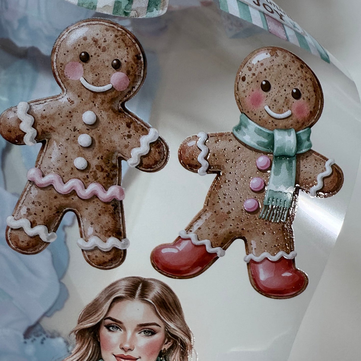 PET 3D raised Candy Cane Lane2 and Holiday Dreams tape,one roll fashion, junk journal, scrapbooking,bullet journal, card making.