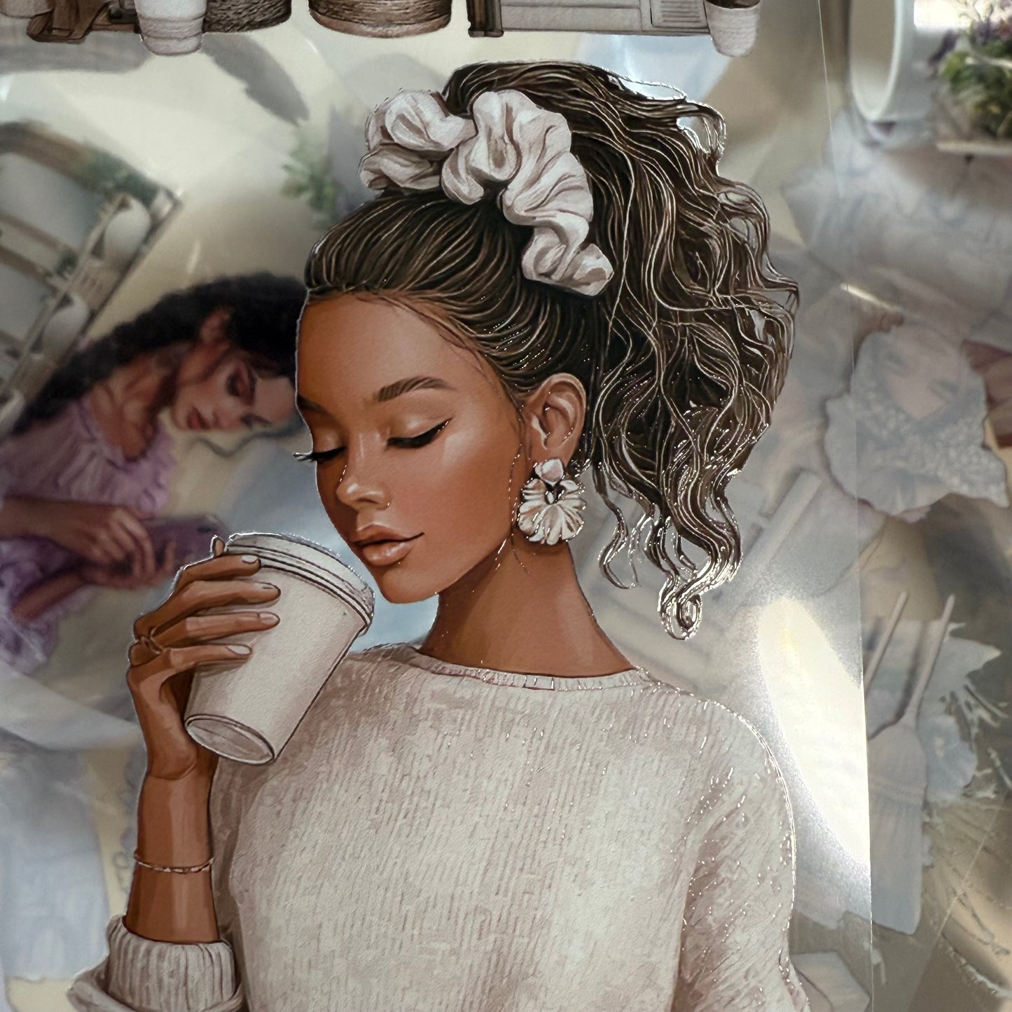 PET 3D raised Laundry day and Sunny pansies ape,one roll fashion, junk journal, scrapbooking,bullet journal, card making.