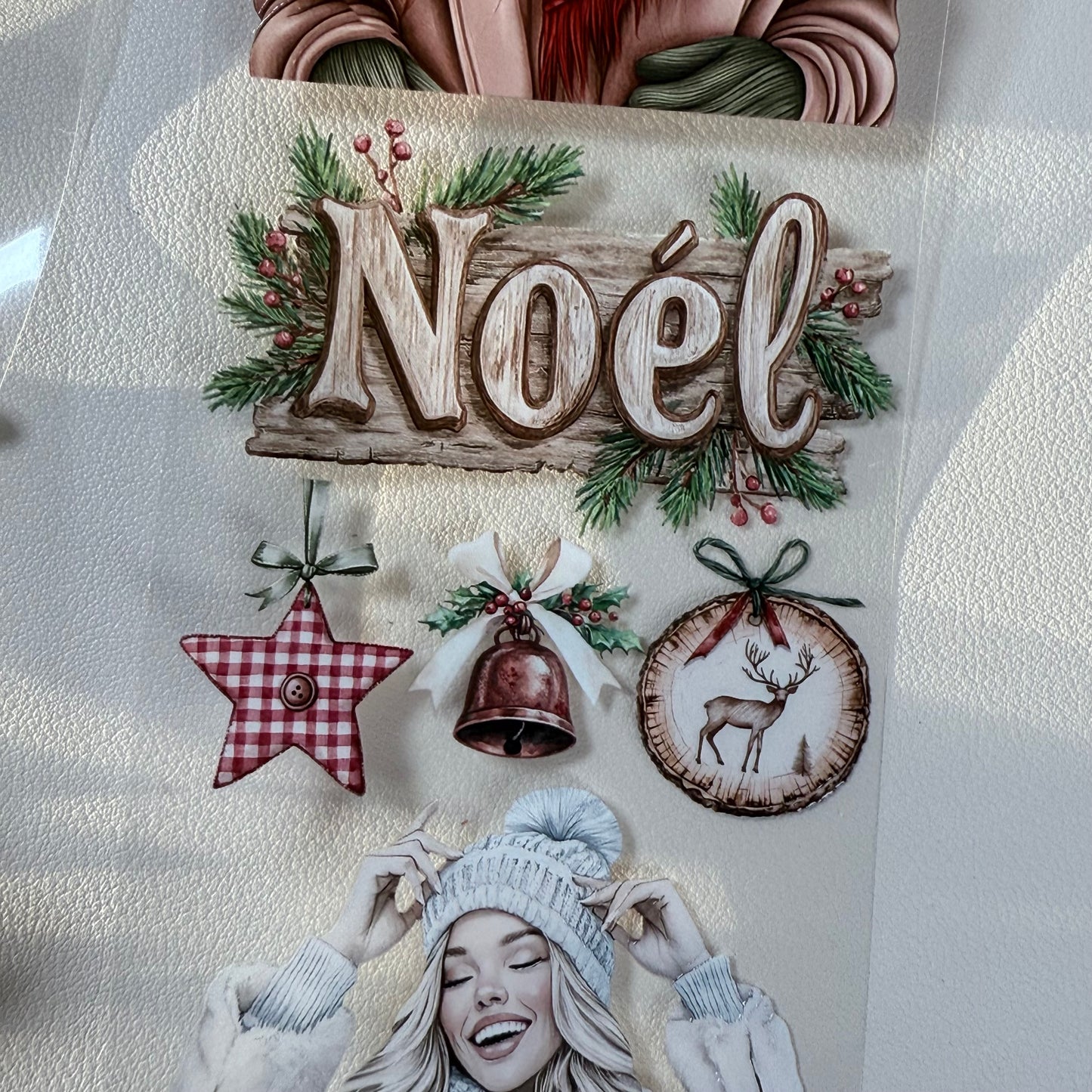 PET 3D raised Rustic Noel and Winter Wonderlandtape,one roll fashion, junk journal, scrapbooking,bullet journal, card making.