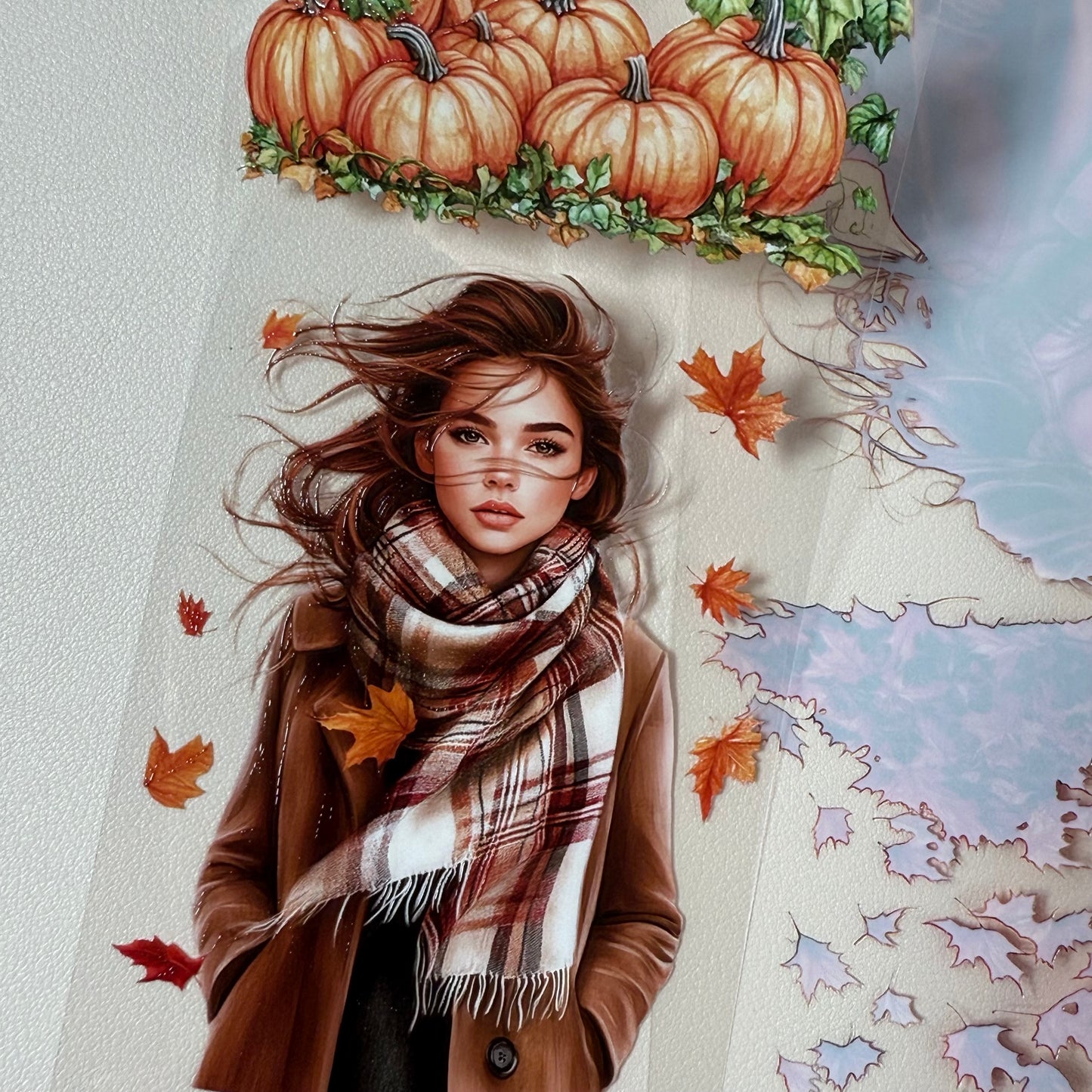 PET 3D raised Autumn wind and Cottage tape,one roll fashion, junk journal, scrapbooking,bullet journal, card making.