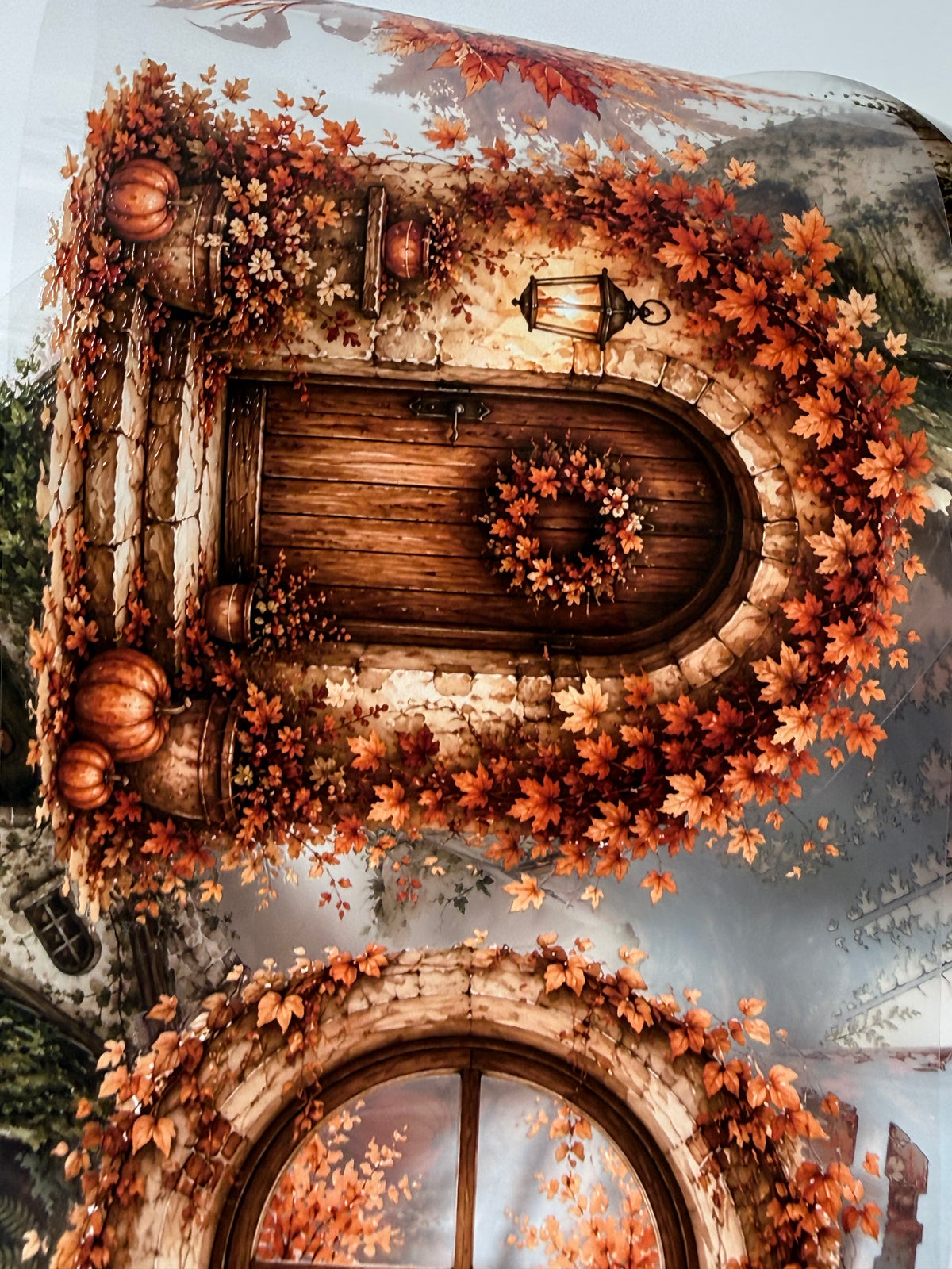 Forest and Amber autumn Landscape PET 3D raised tape.