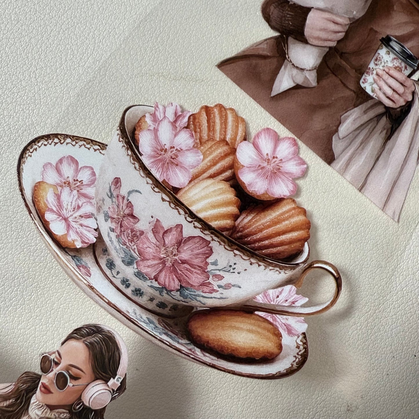 PET London travel and Paris coffee 3D raised tape,one roll fashion, junk journal, scrapbooking,bullet journal, card making.