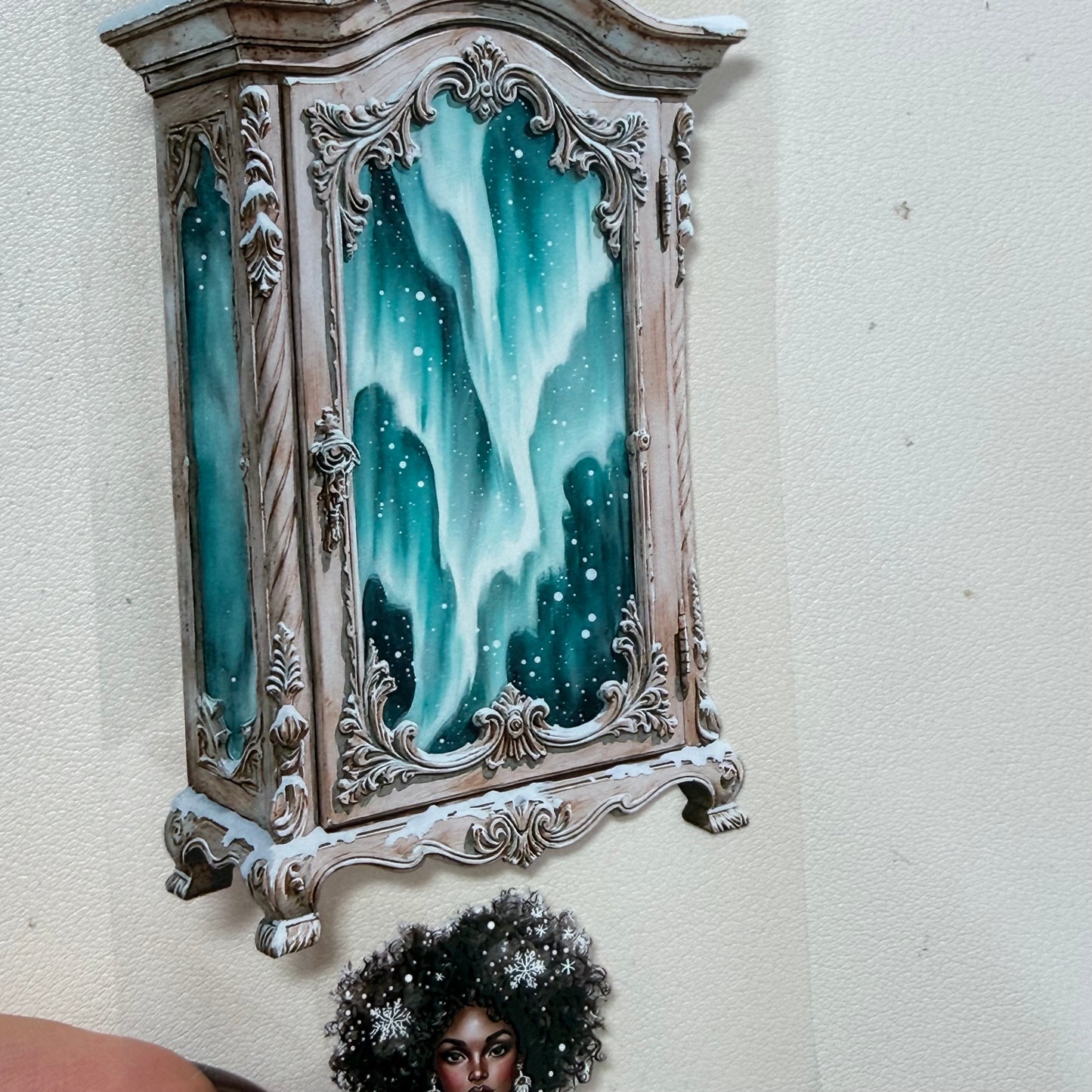 Turquoise Winter Witch and Sapphire Winter Witch PET 3D raised tape,one roll fashion, junk journal, scrapbooking,bullet journal, card making.