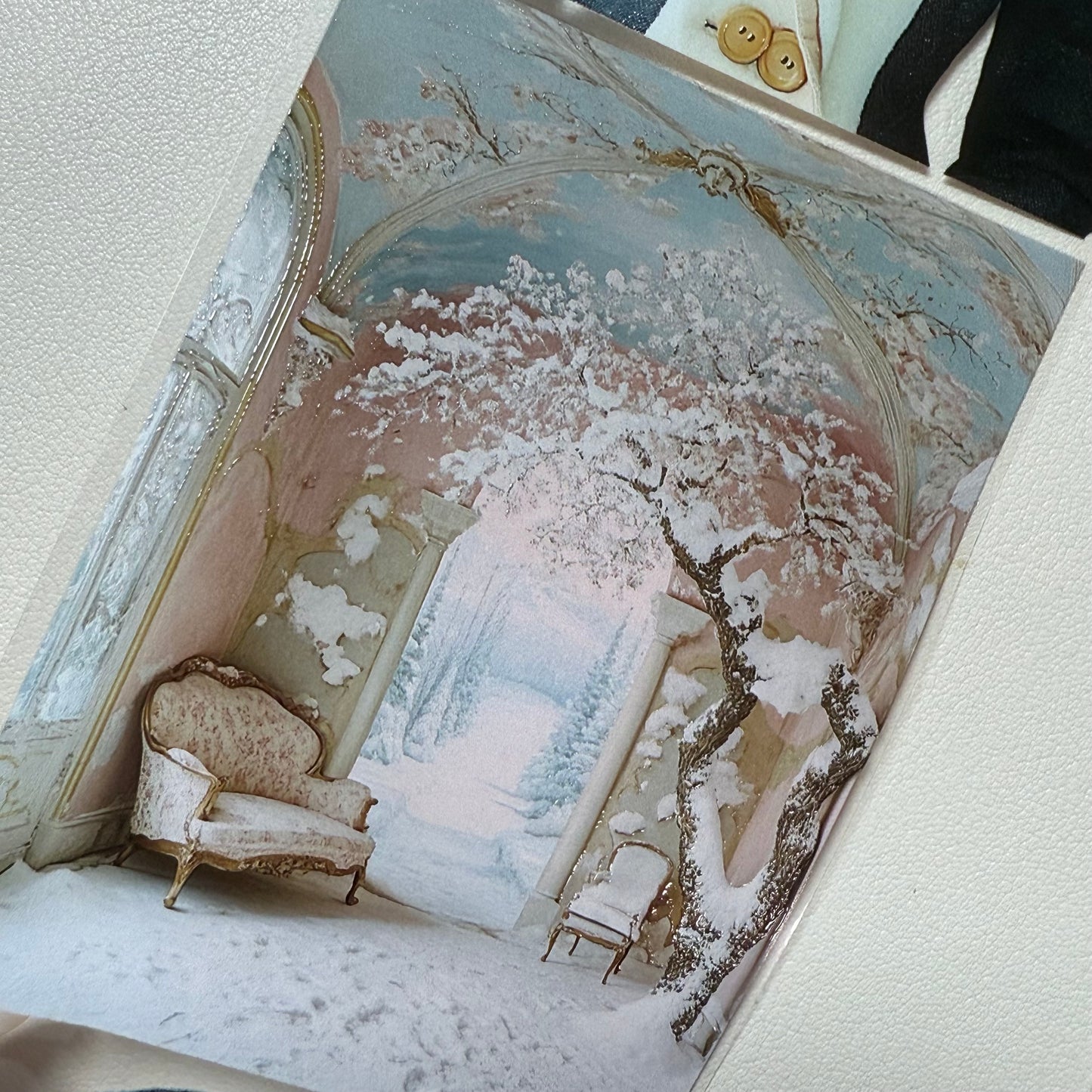 PET 3D raised Winter Girls and Fantasy Christmas tape,one roll fashion, junk journal, scrapbooking,bullet journal, card making.